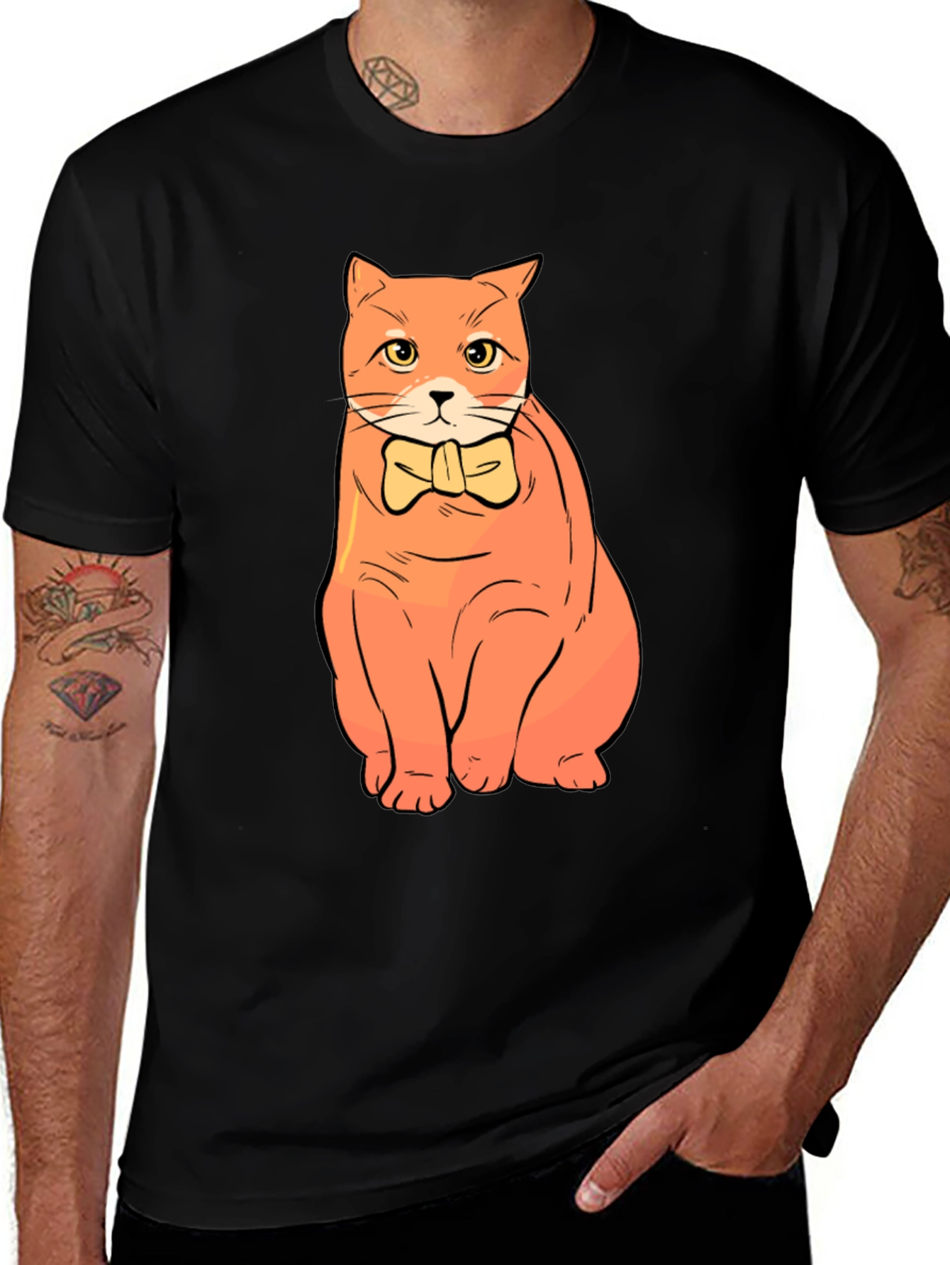 Cat Bowtie T-Shirt - Stylish Graphic Tee