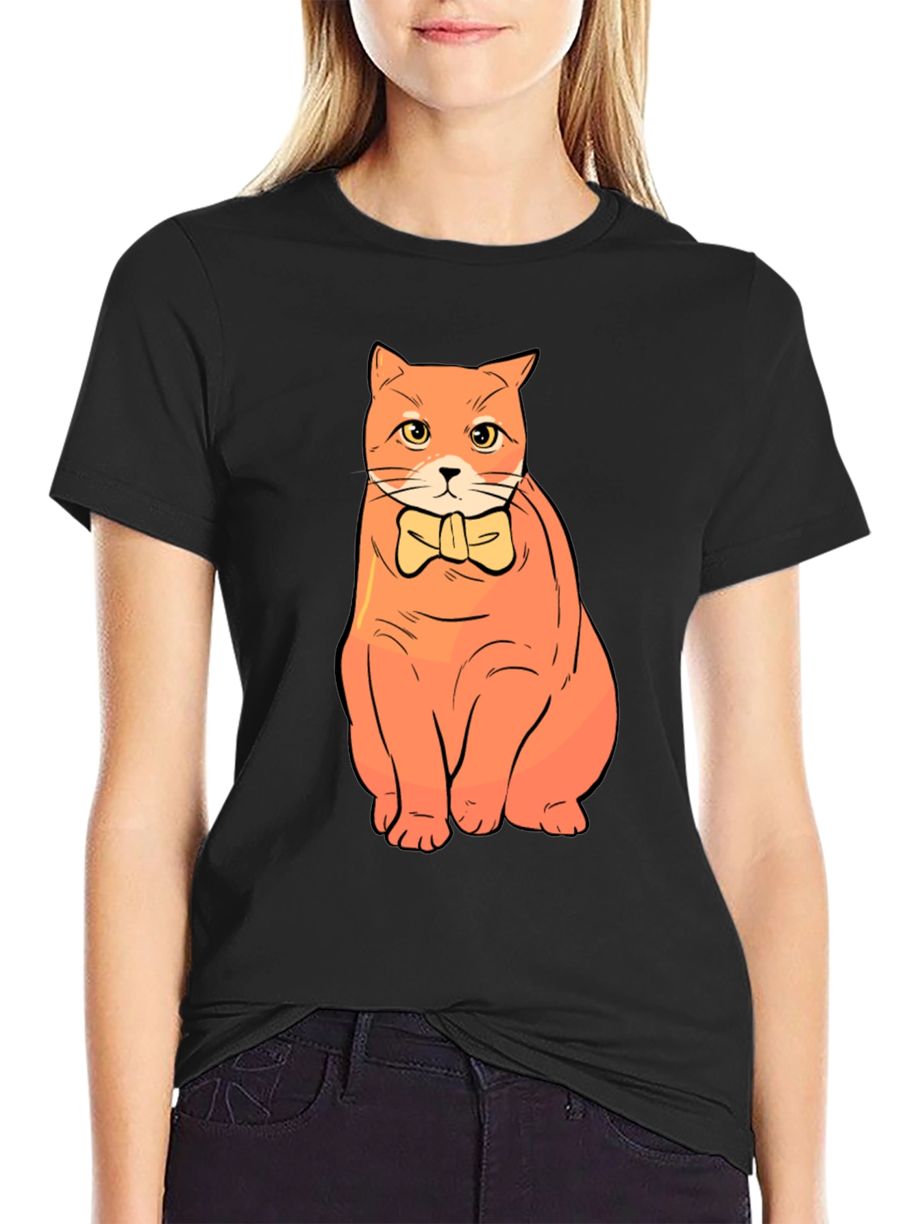Cat Bowtie T-Shirt - Stylish Graphic Tee