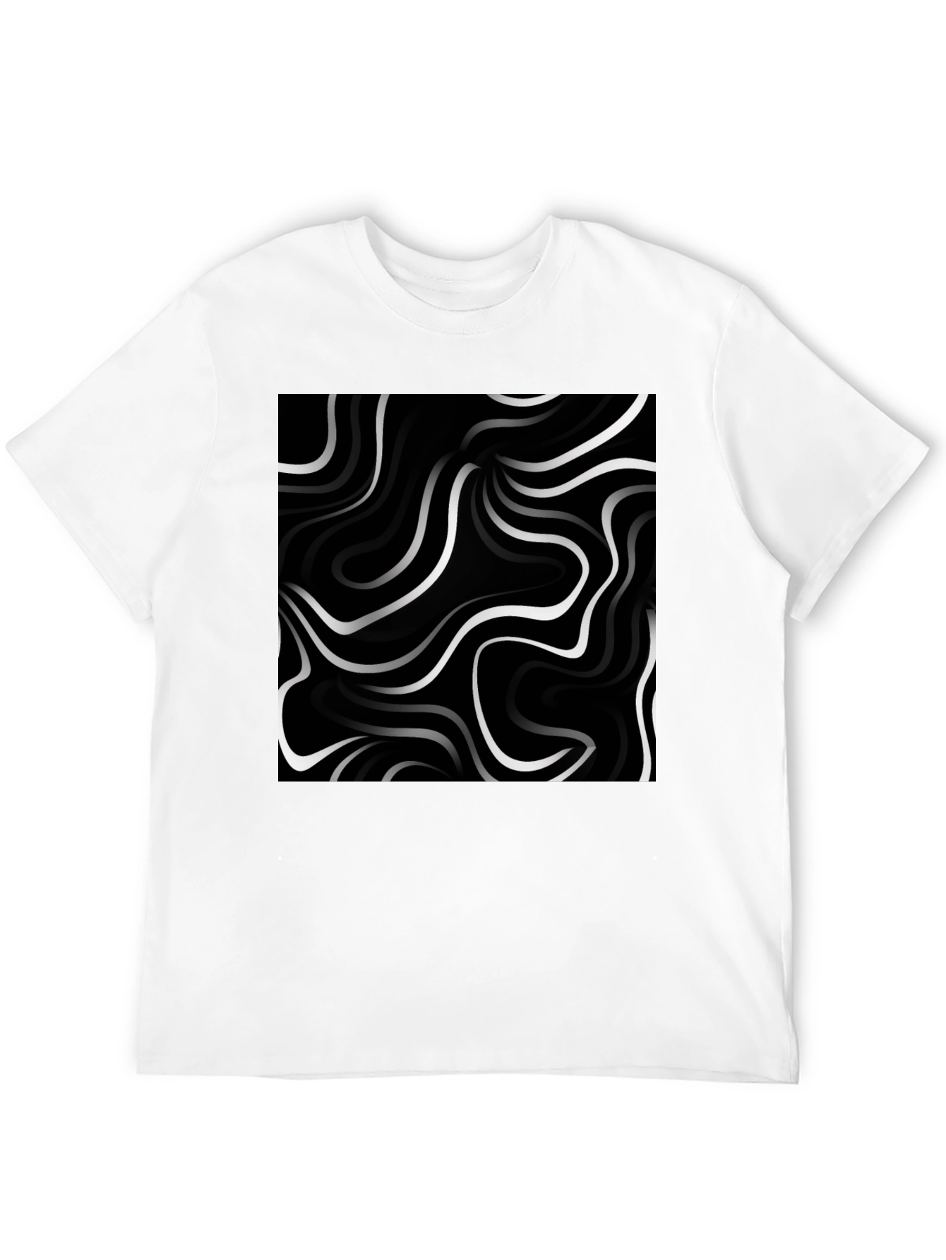 Abstract Swirl Graphic Tee - Modern Black T-Shirt
