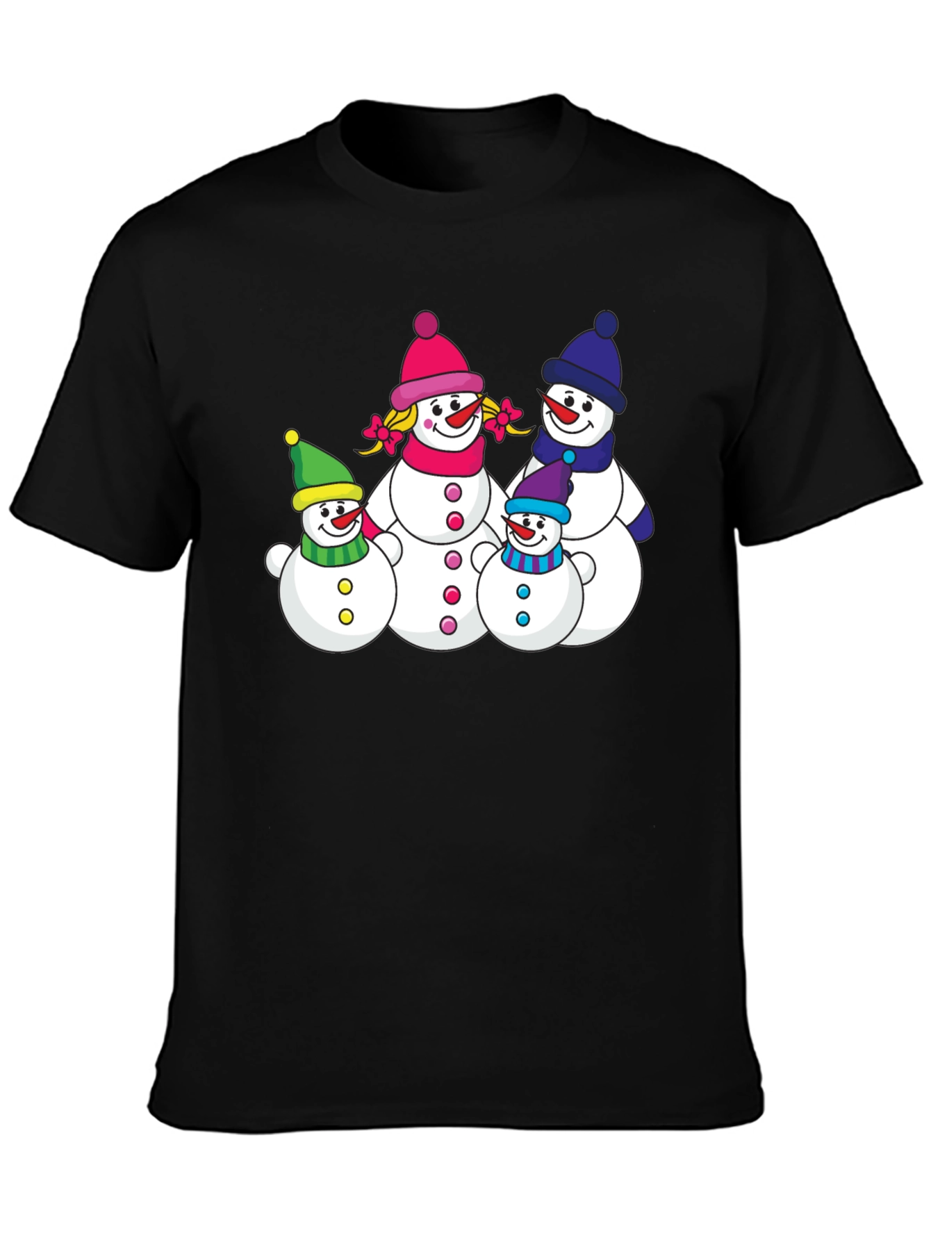 Snowman Family Graphic Tee - Festive Holiday Shirt