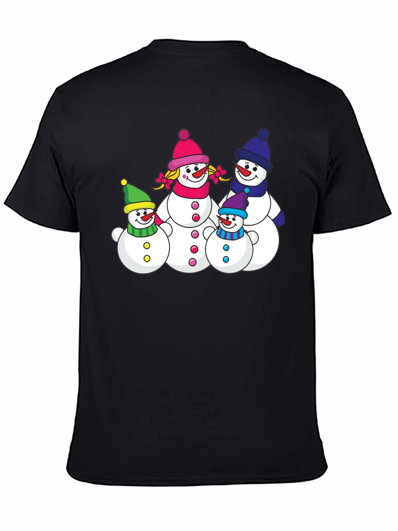 Snowman Family Graphic Tee - Festive Holiday Shirt