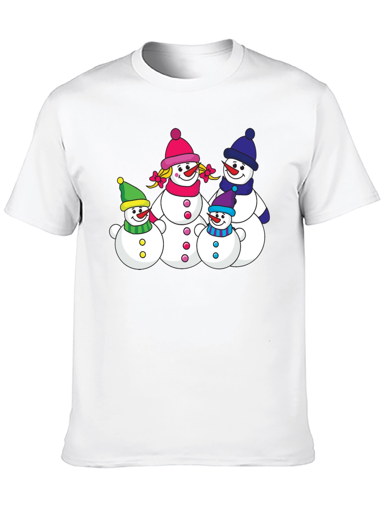 Snowman Family Graphic Tee - Festive Holiday Shirt