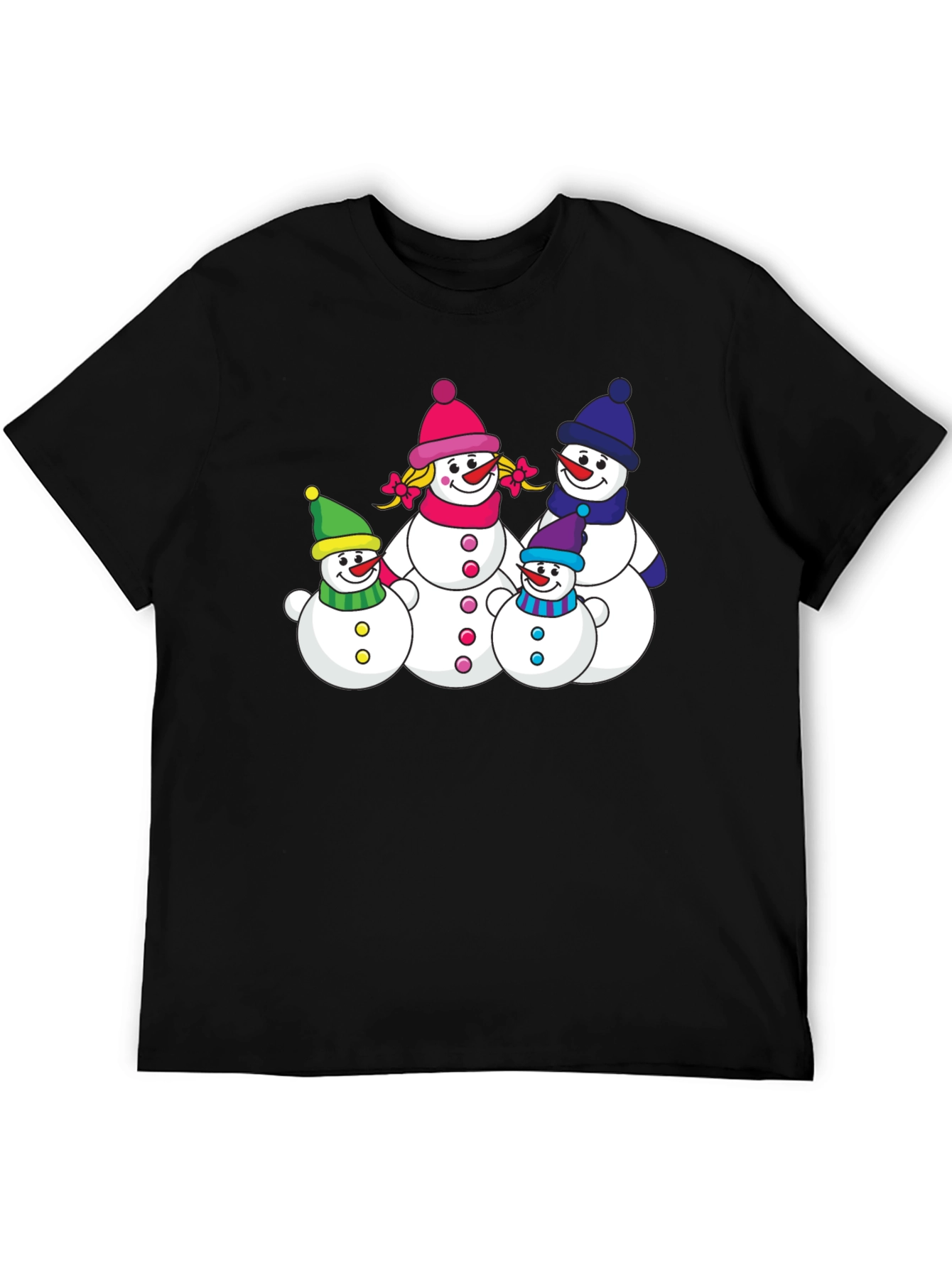 Snowman Family Graphic Tee - Festive Holiday Shirt