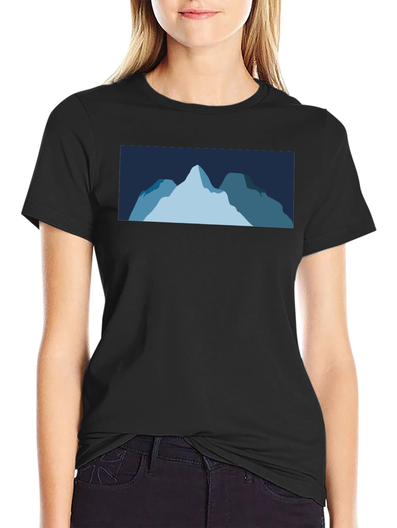 Mountain Graphic Tee - Black Cotton Blend