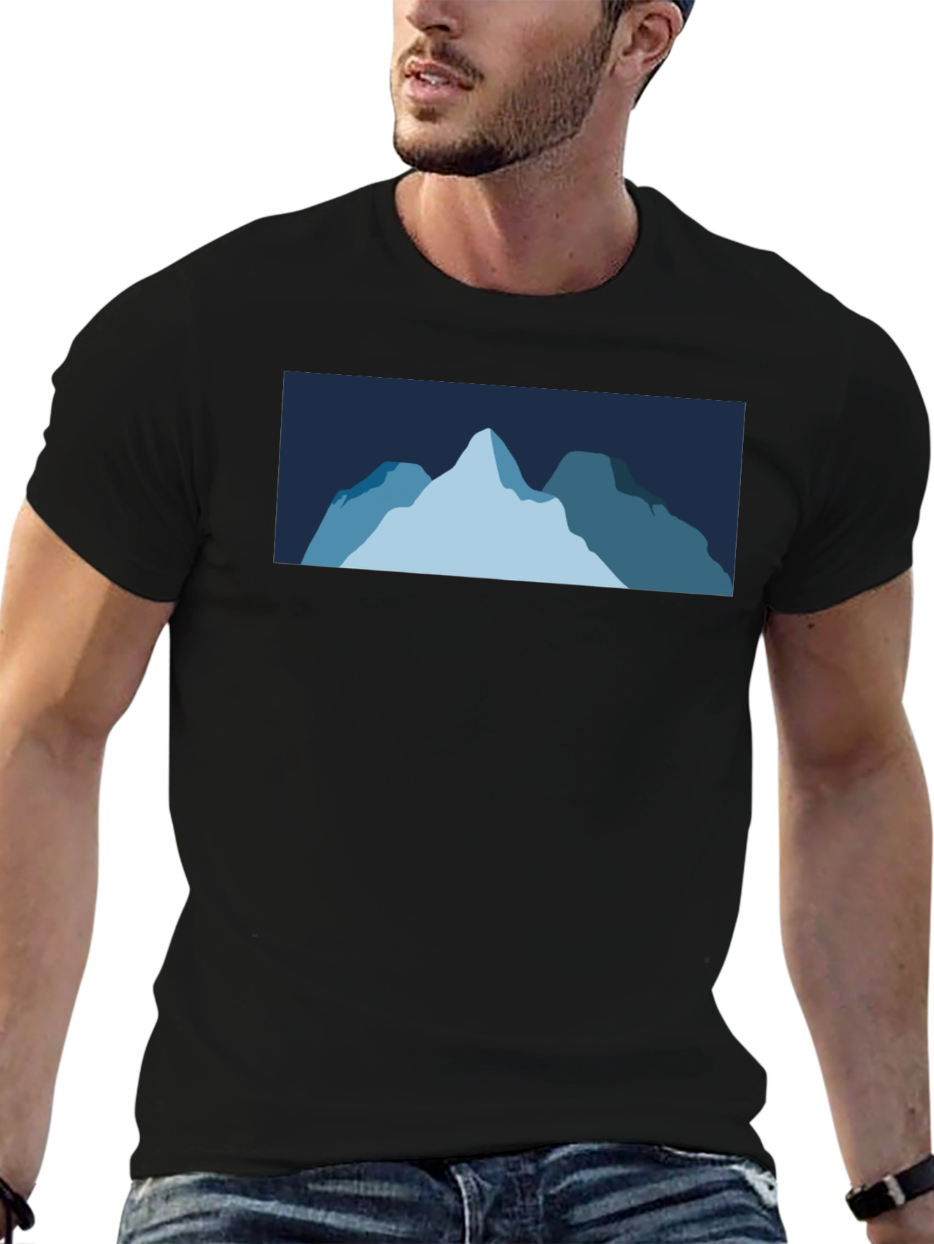 Mountain Graphic Tee - Black Cotton Blend