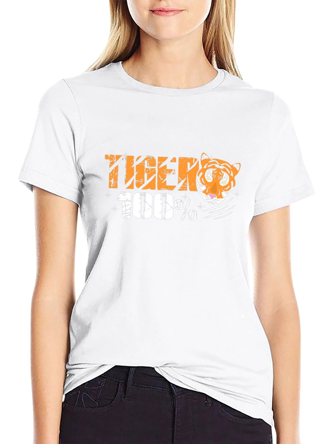 100% Tiger Graphic T-Shirt - Unisex Cotton Tee