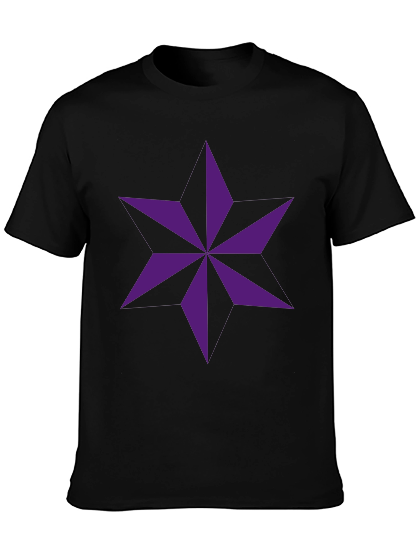 Geometric Star Graphic Black T-Shirt