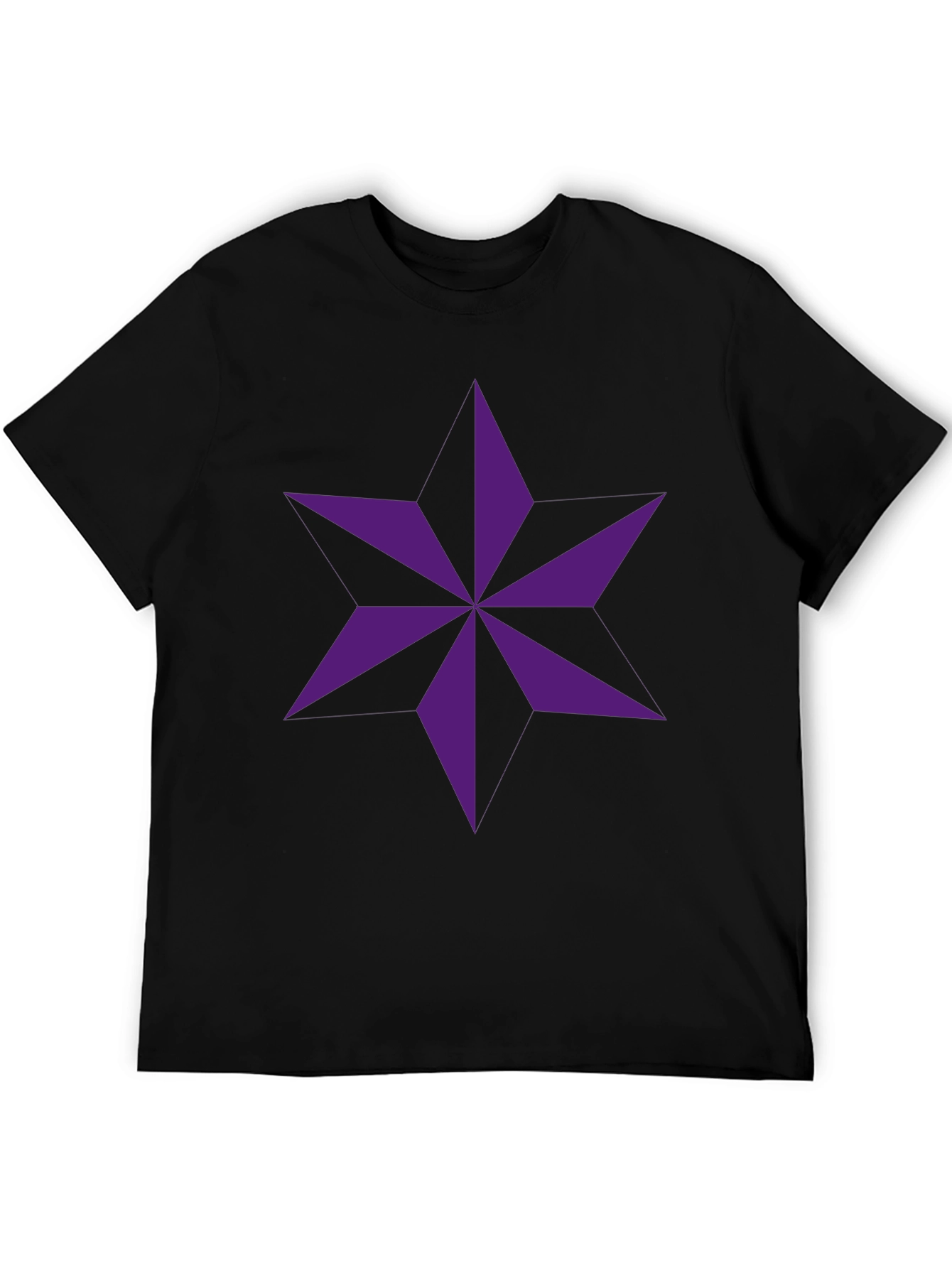 Geometric Star Graphic Black T-Shirt