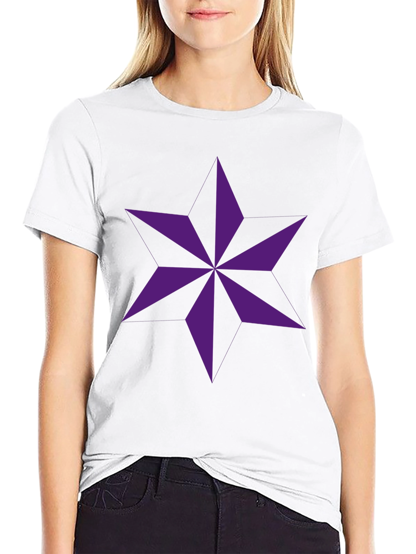 Geometric Star Graphic Black T-Shirt