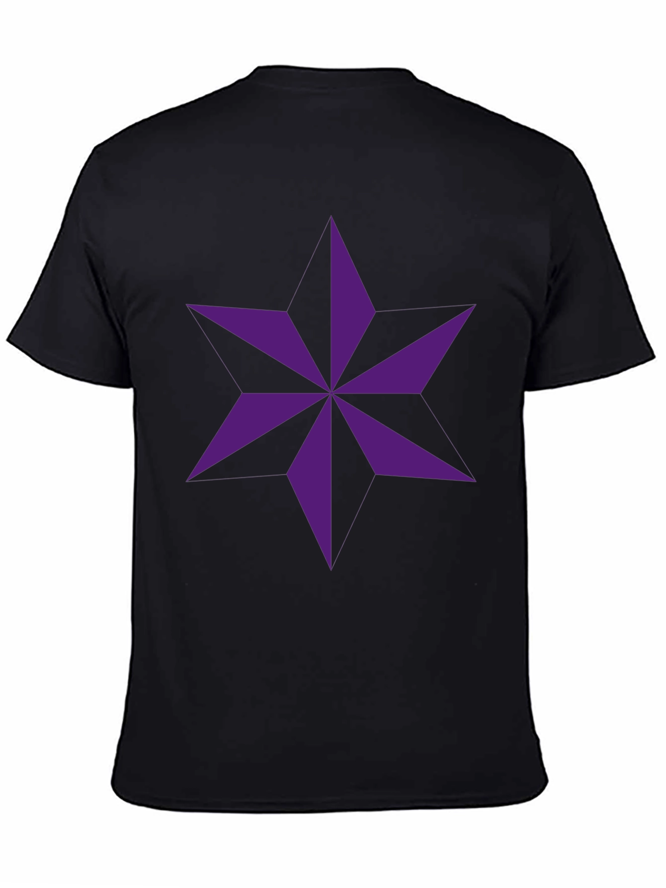 Geometric Star Graphic Black T-Shirt