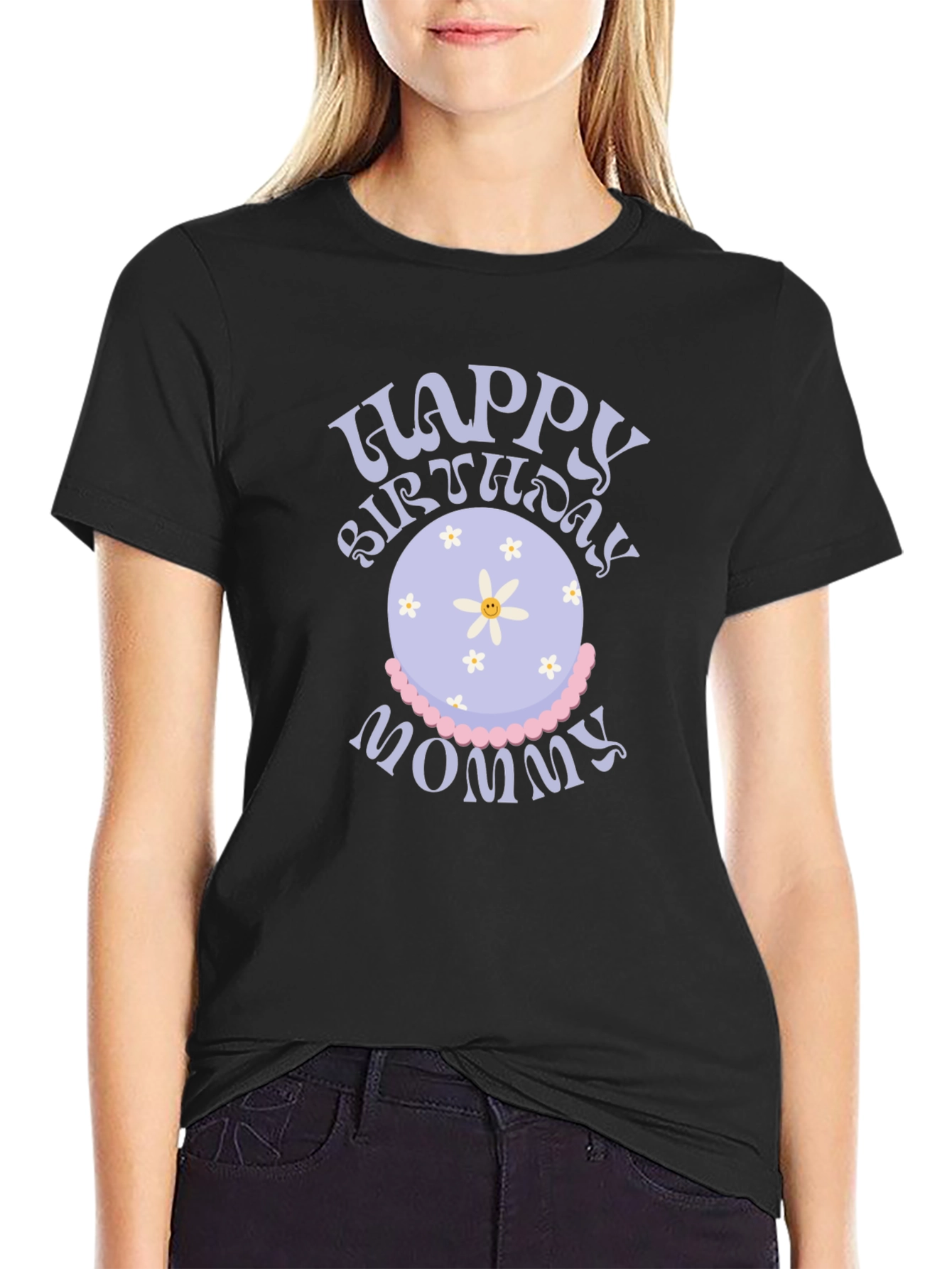 Happy Birthday Mommy T-Shirt - Cake Design
