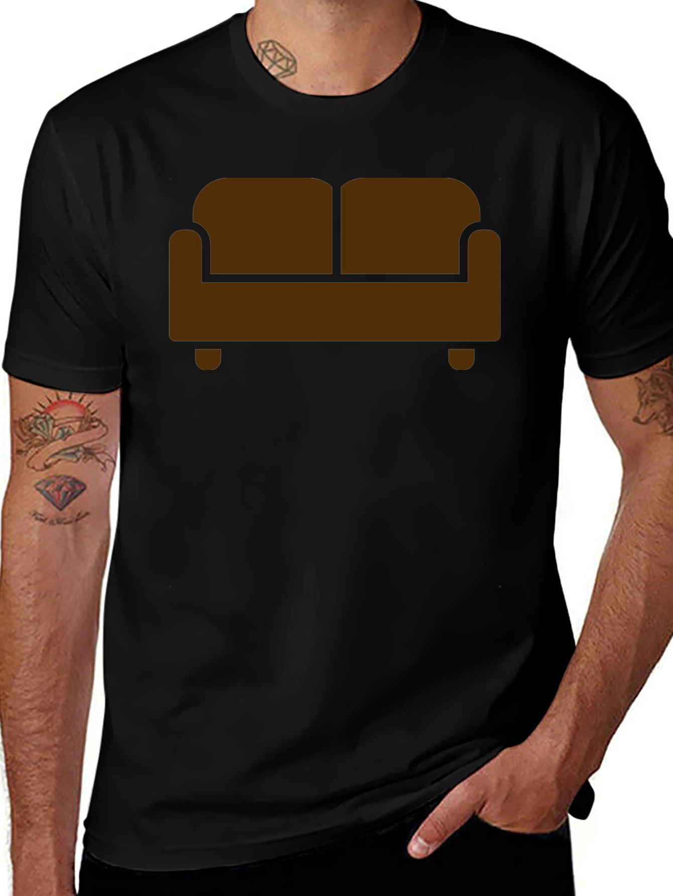 Couch Potato Black Graphic T-Shirt