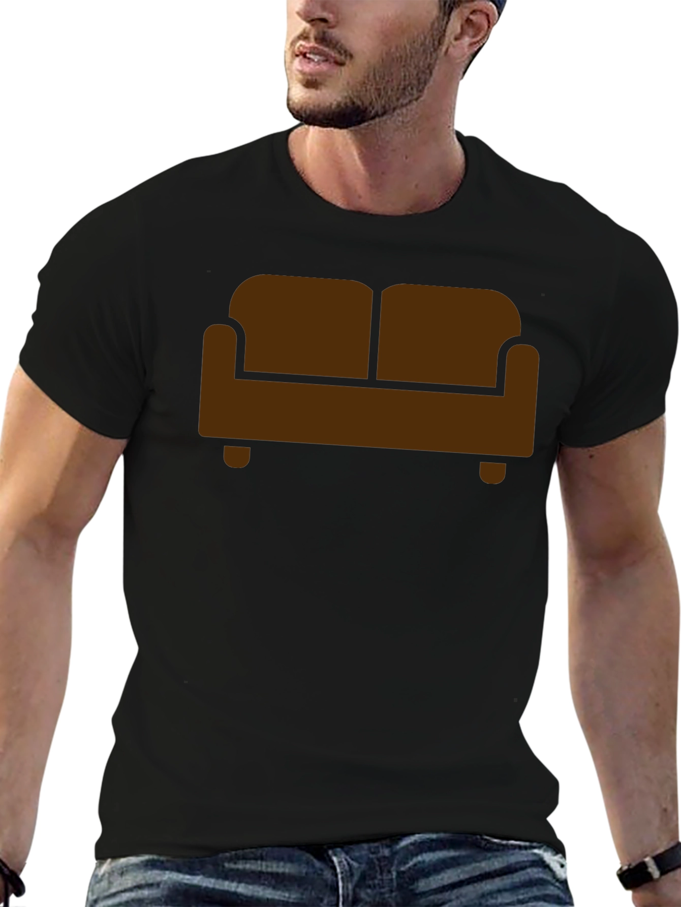 Couch Potato Black Graphic T-Shirt