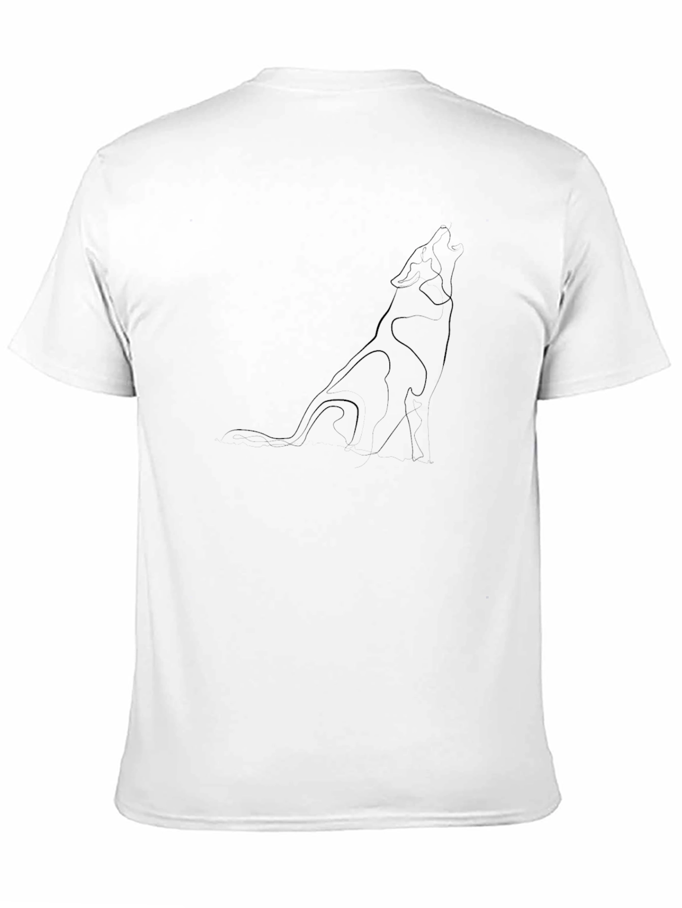 Minimalist Wolf Graphic Black T-Shirt