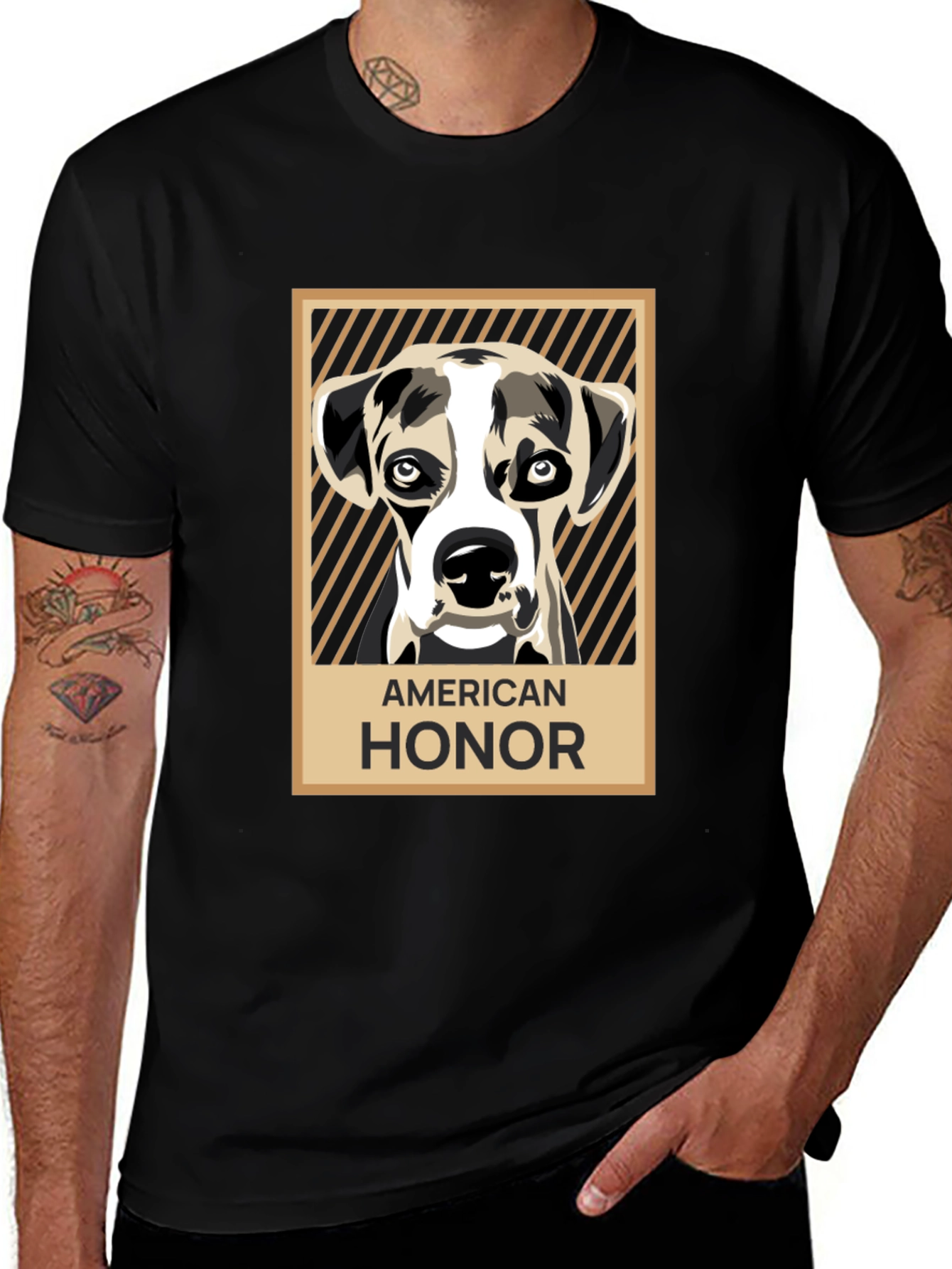 American Honor Dog Graphic Tee - Black