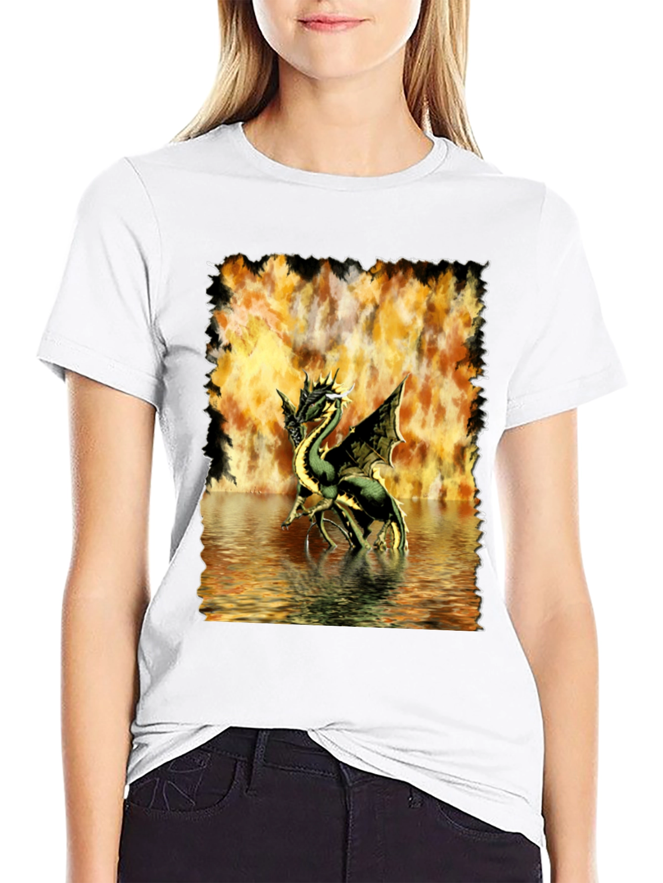 Dragon T-Shirt: Fire & Water Graphic Tee