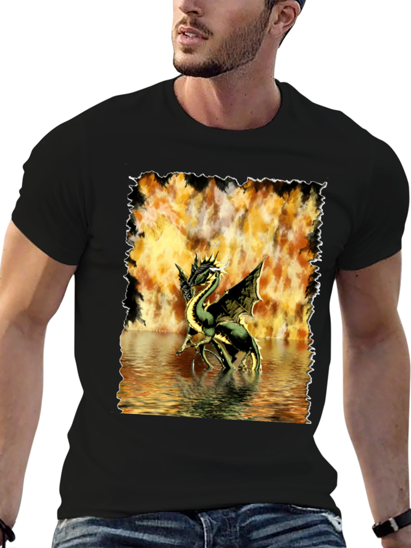 Dragon T-Shirt: Fire & Water Graphic Tee