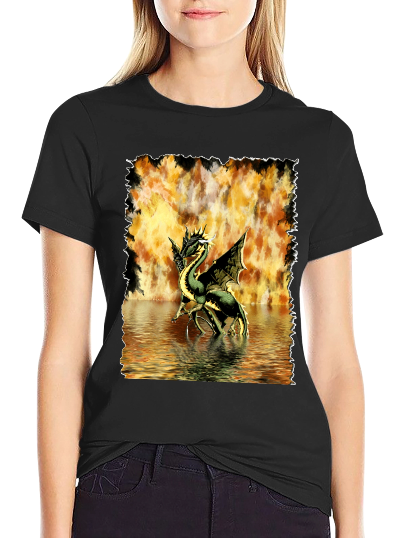 Dragon T-Shirt: Fire & Water Graphic Tee