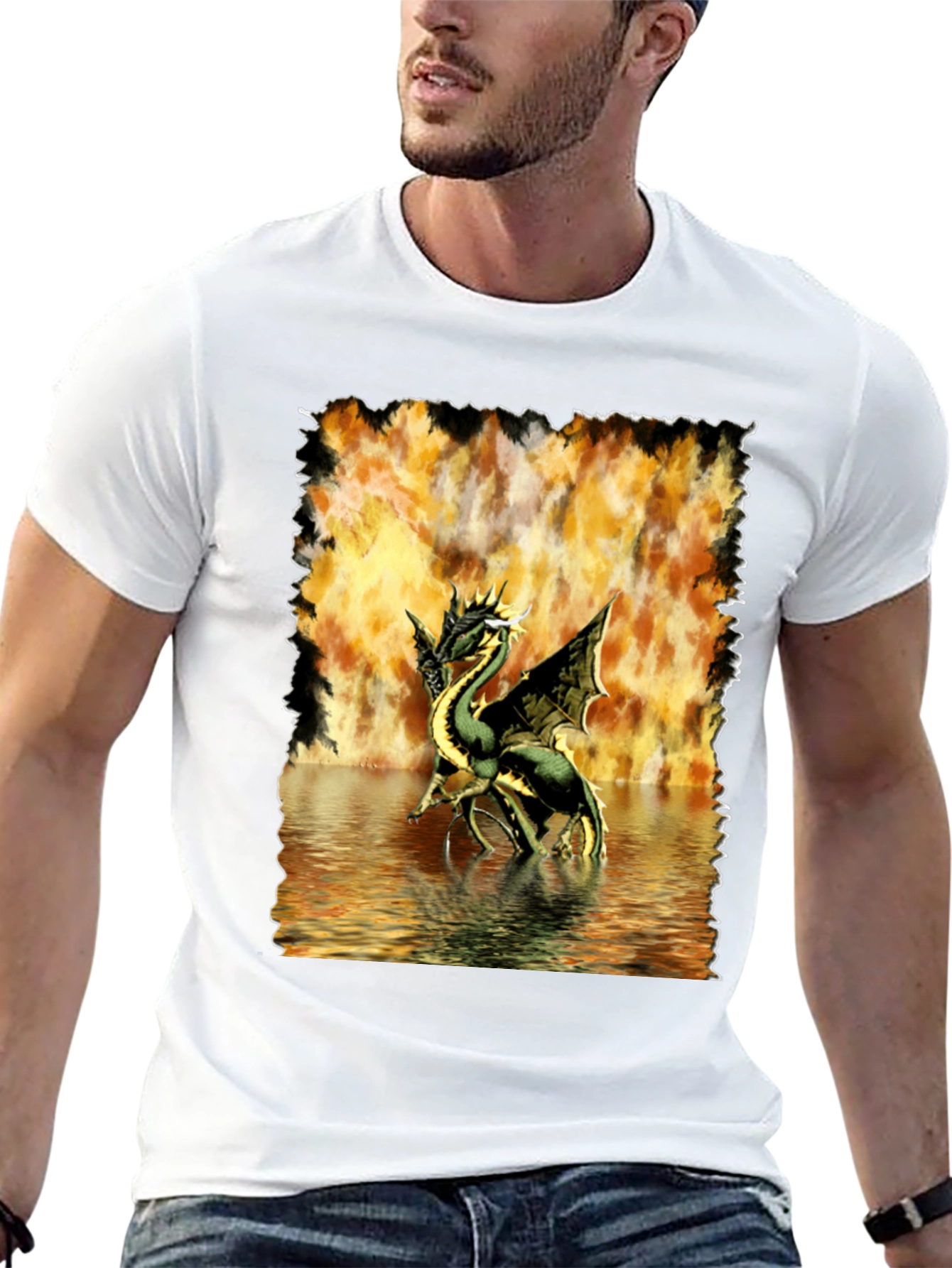Dragon T-Shirt: Fire & Water Graphic Tee