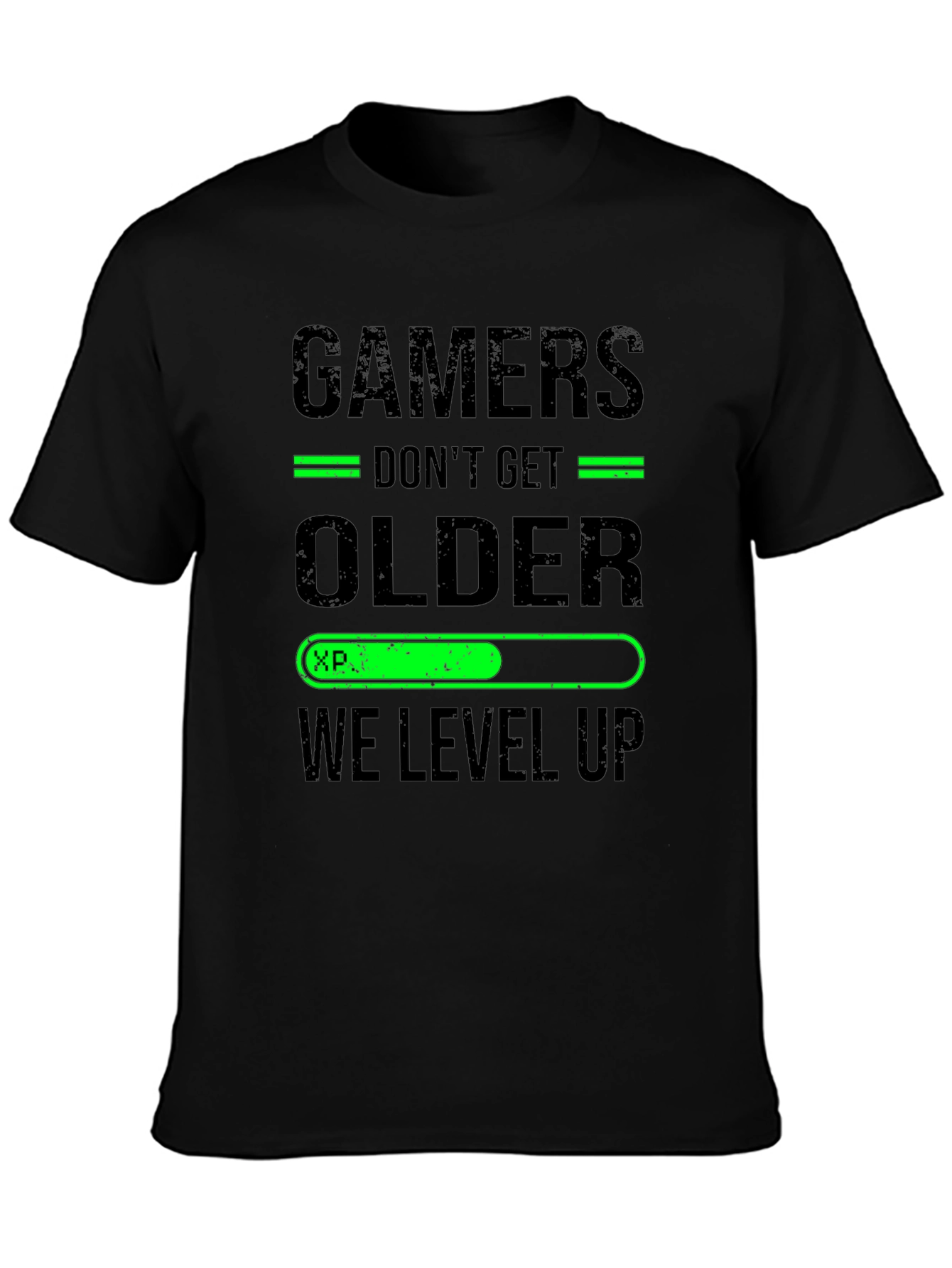 Gamers Level Up Black T-Shirt