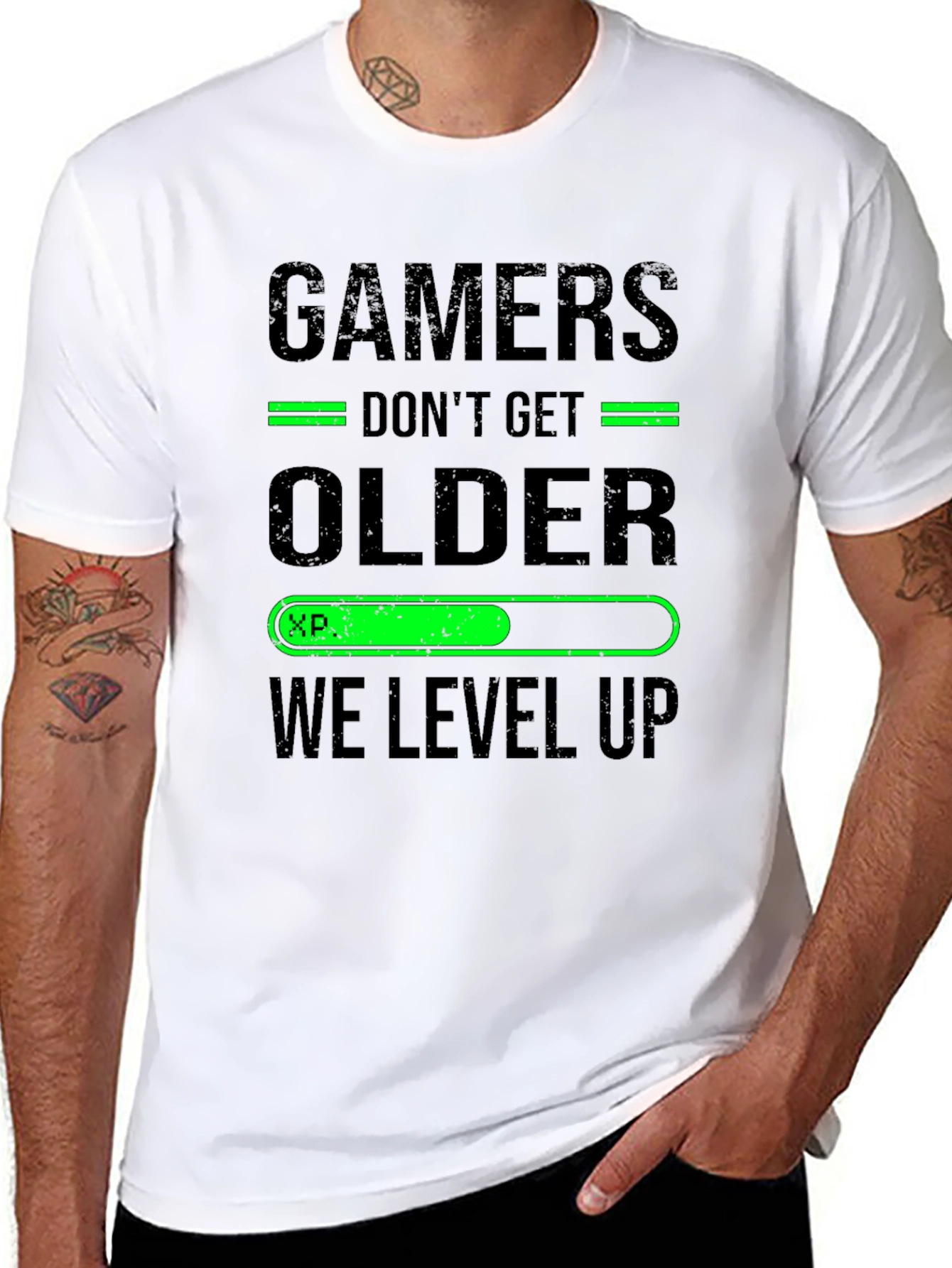Gamers Level Up Black T-Shirt