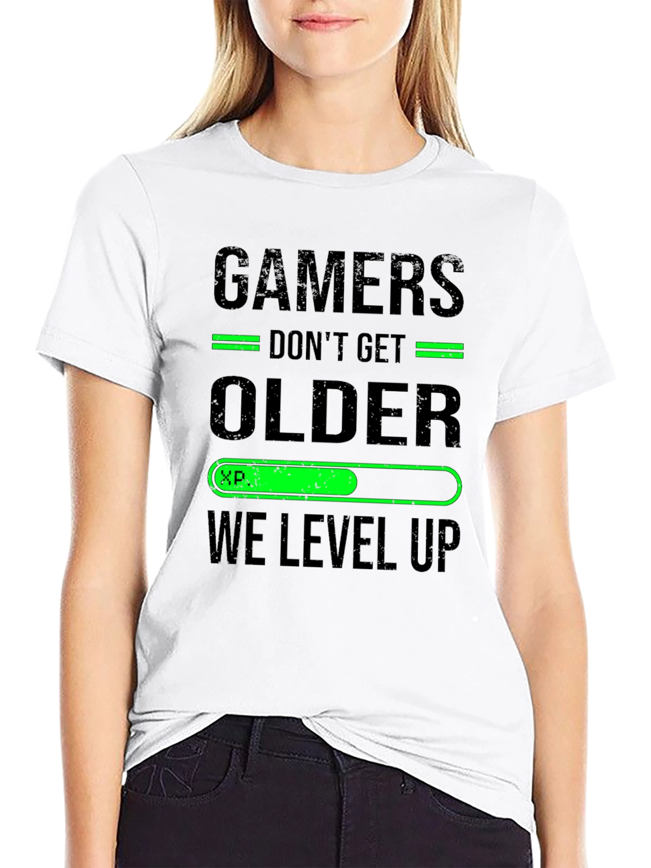Gamers Level Up Black T-Shirt