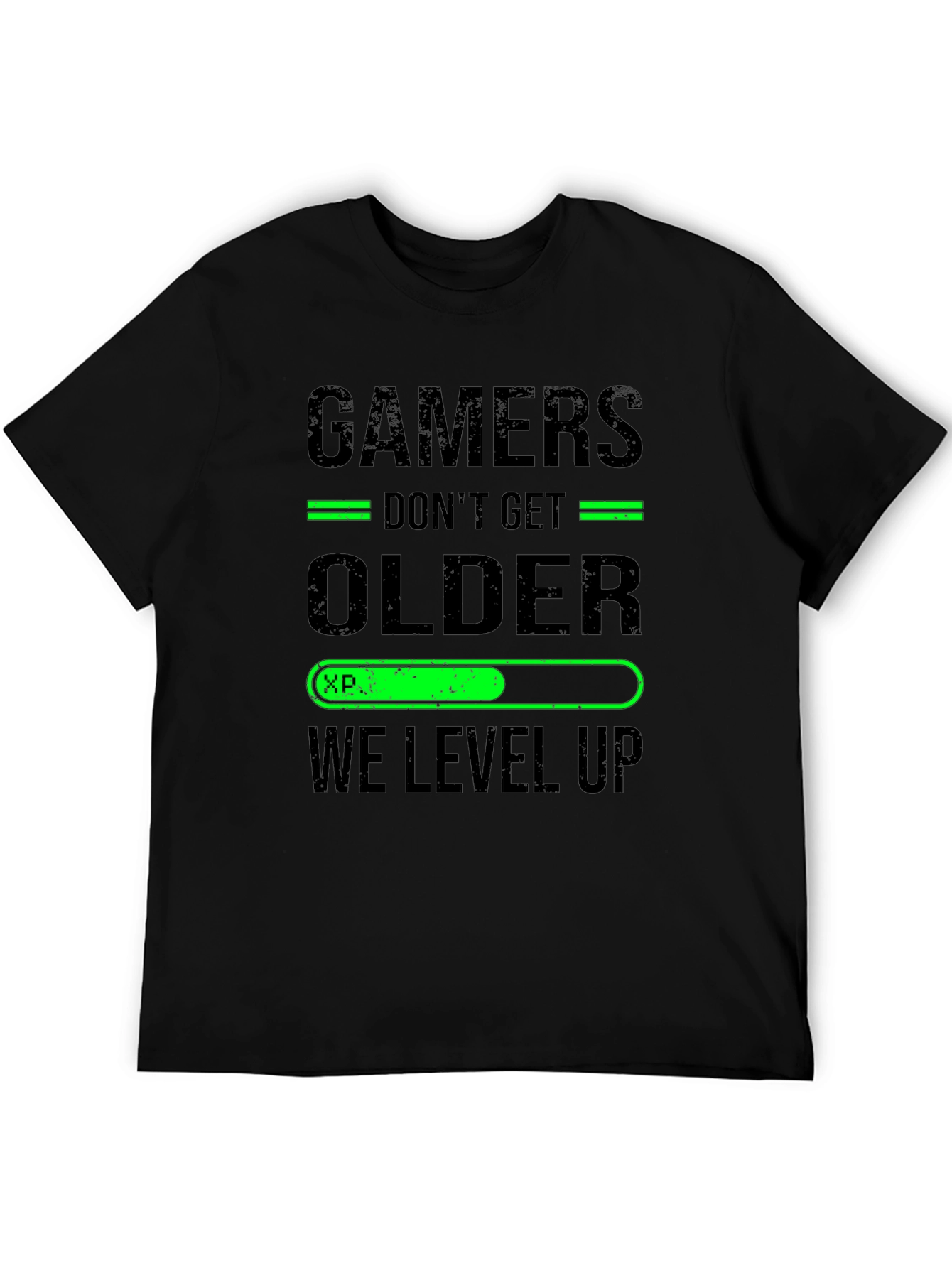 Gamers Level Up Black T-Shirt