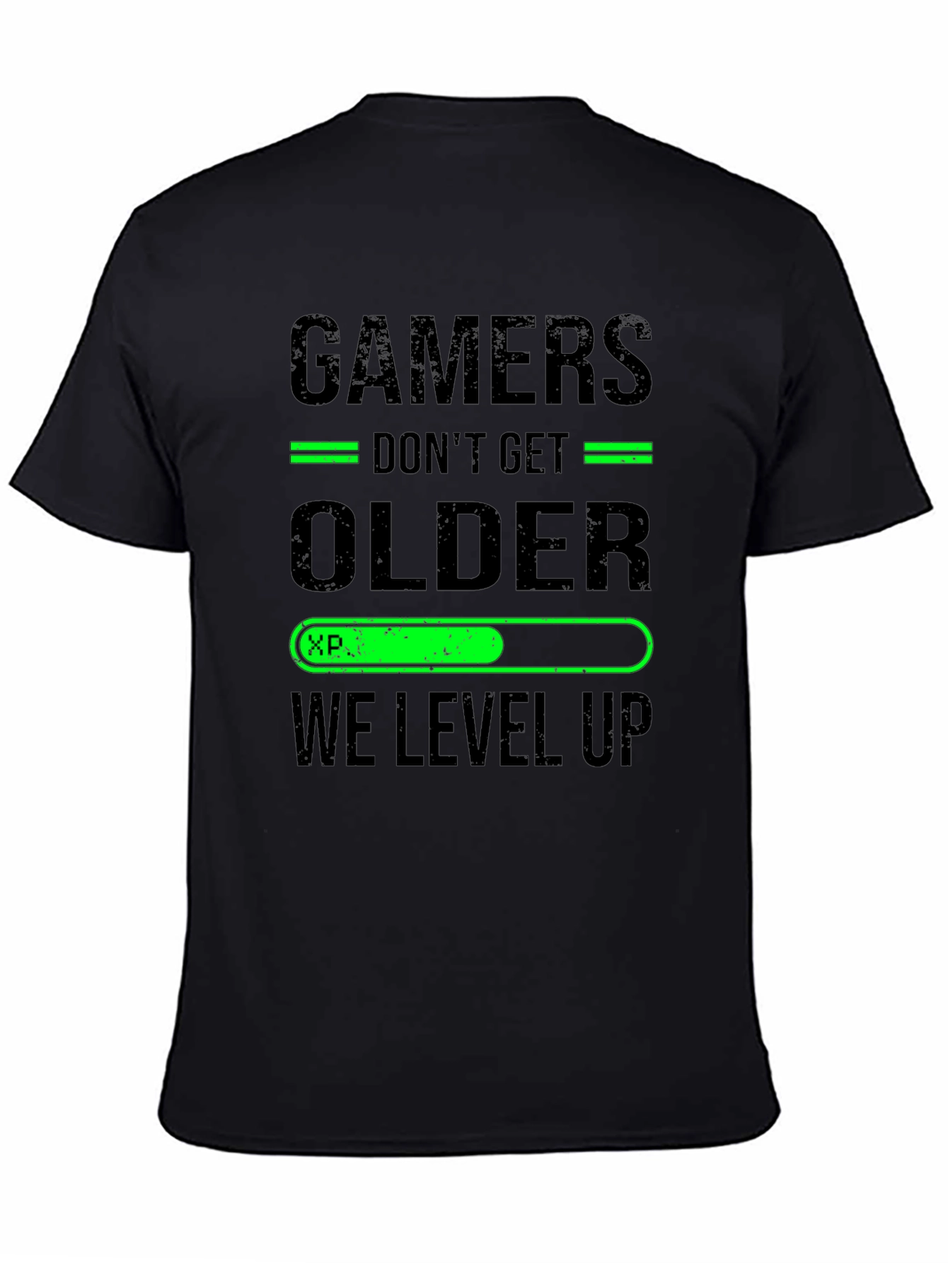 Gamers Level Up Black T-Shirt