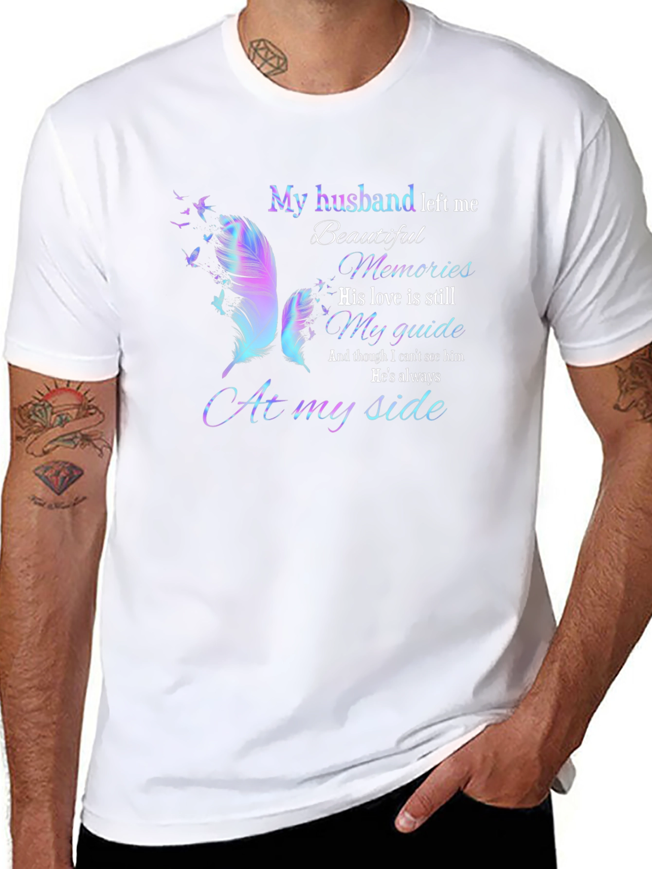 Husband Memorial T-Shirt: My Husband Left Me