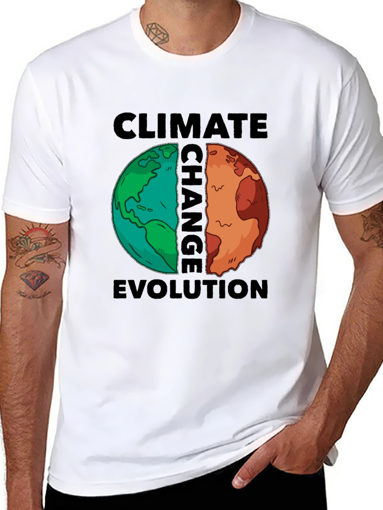 Climate Change T-Shirt Evolution Earth Tee Global Warming Awareness
