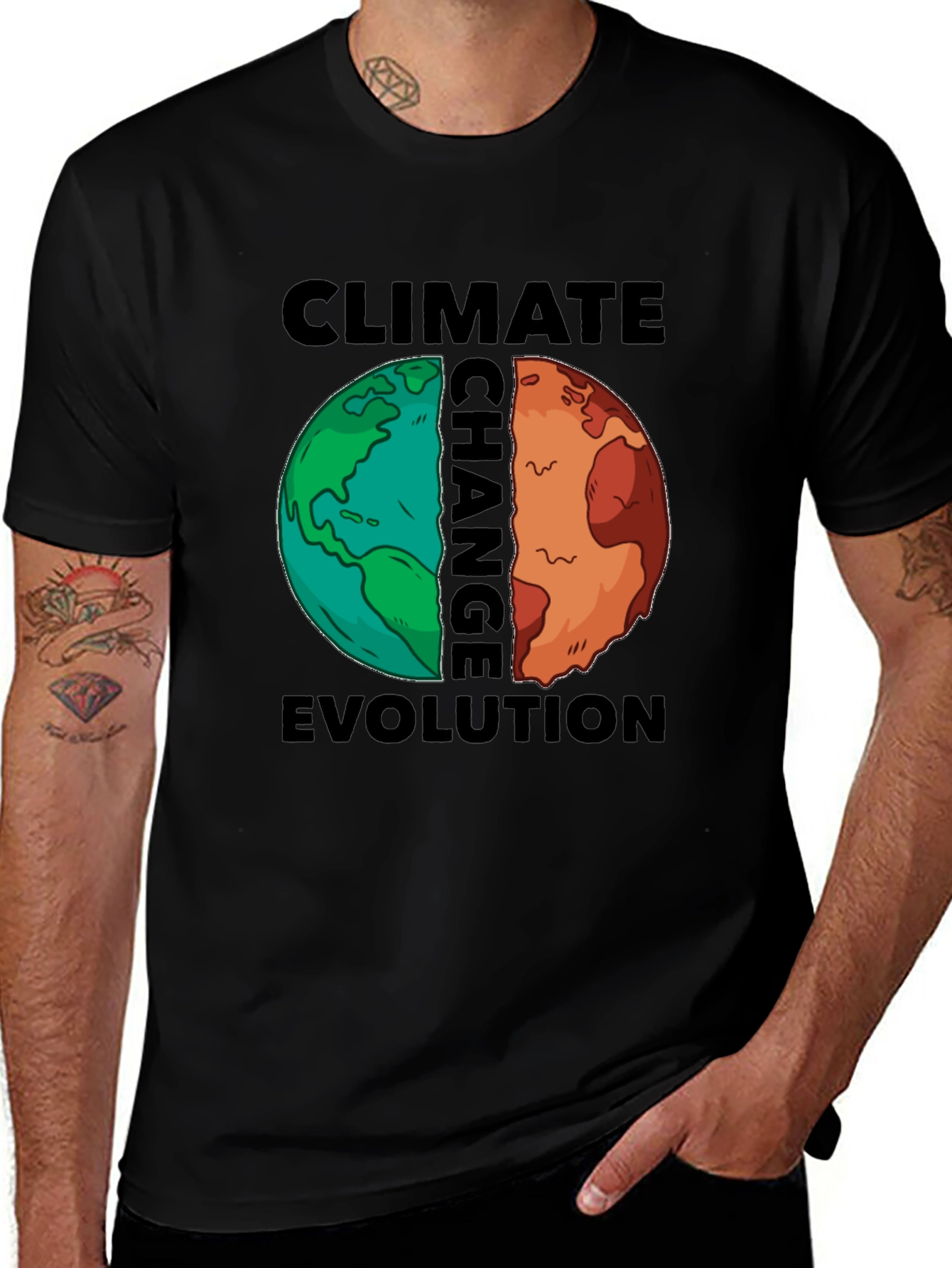 Climate Change T-Shirt Evolution Earth Tee Global Warming Awareness