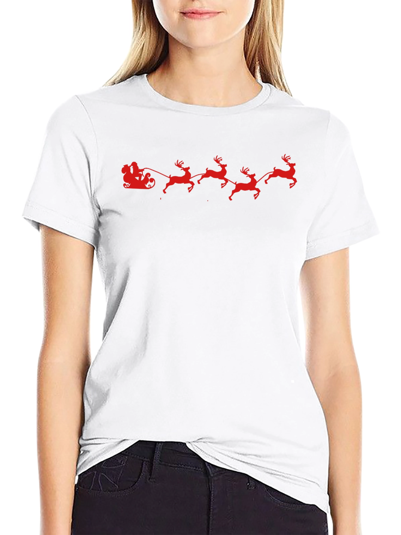 Santas Sleigh Graphic Tee - Holiday Style