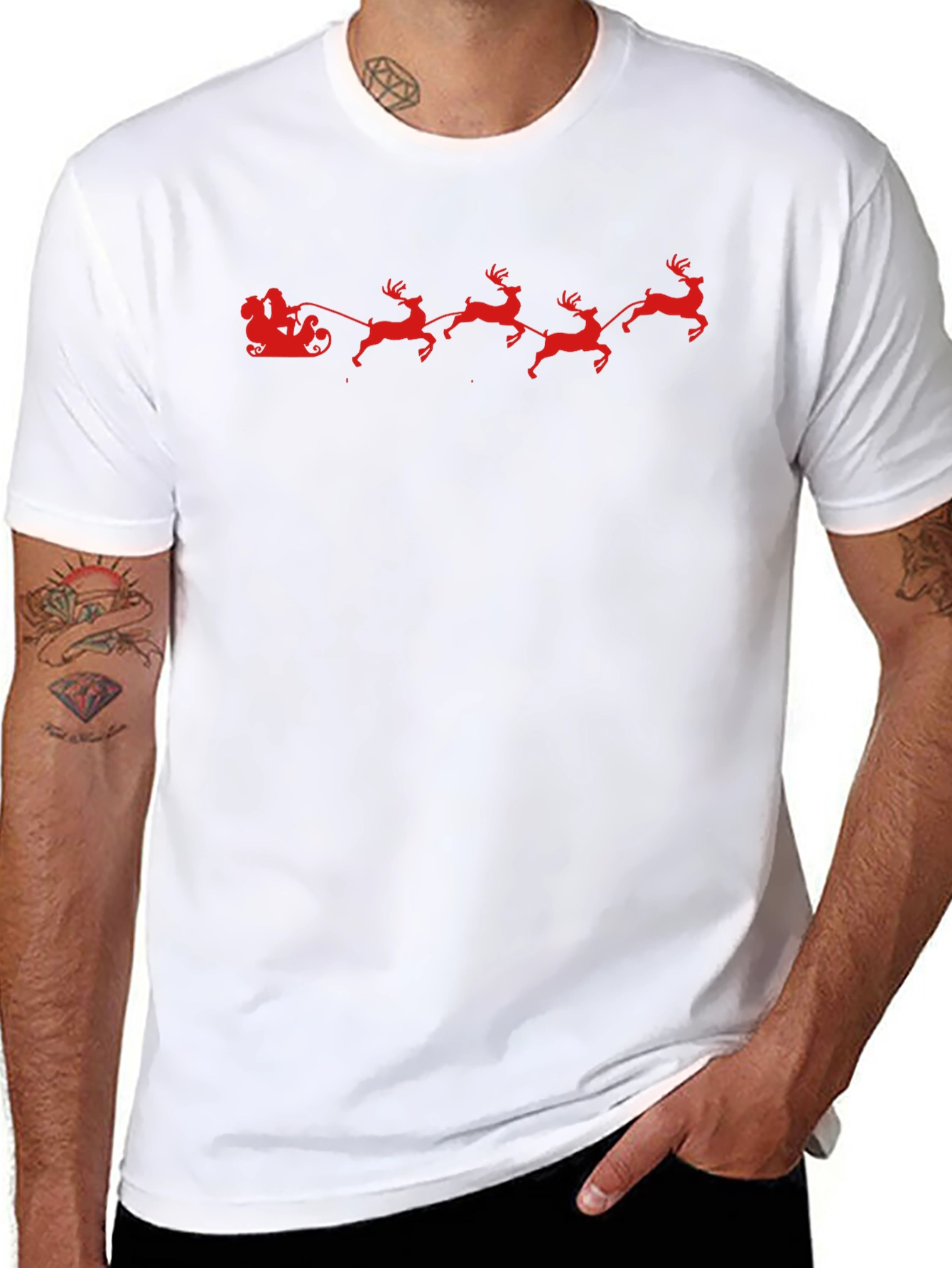 Santas Sleigh Graphic Tee - Holiday Style