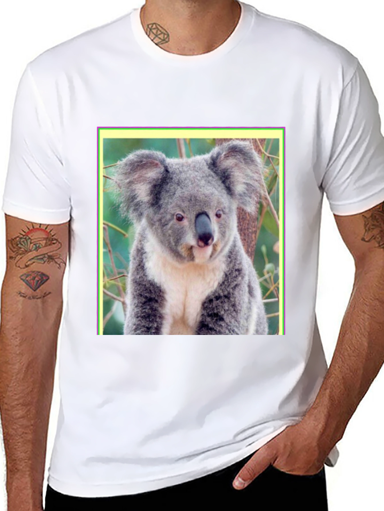 Koala Bear Graphic Tee - Mens Black T-Shirt
