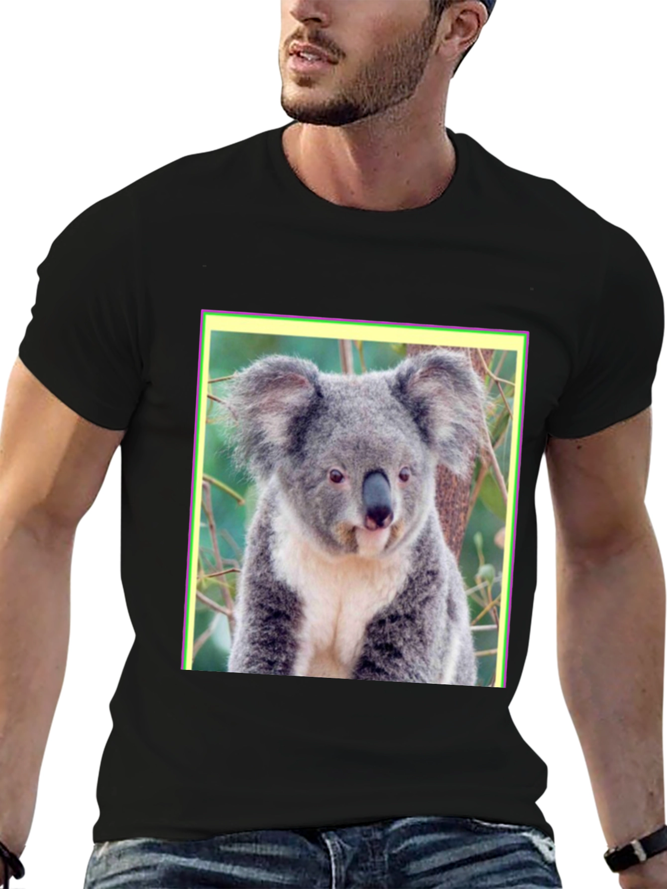 Koala Bear Graphic Tee - Mens Black T-Shirt