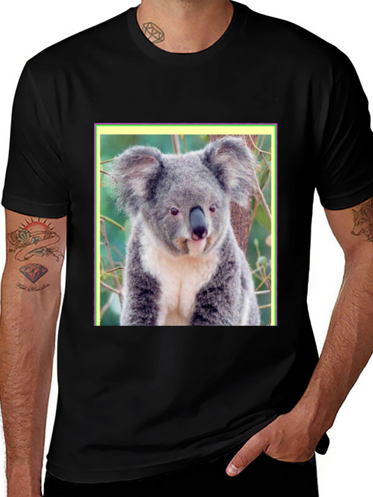 Koala Bear Graphic Tee - Mens Black T-Shirt
