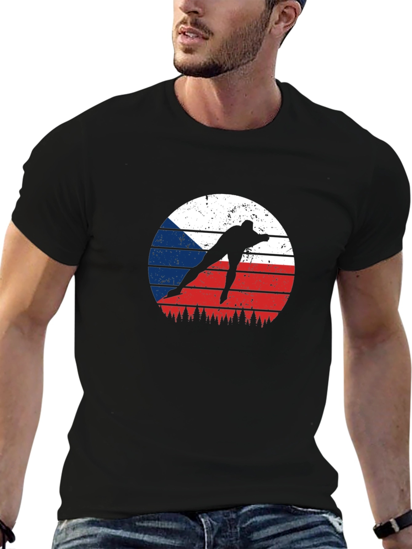 Czech Speed Skater T-Shirt - Retro Style