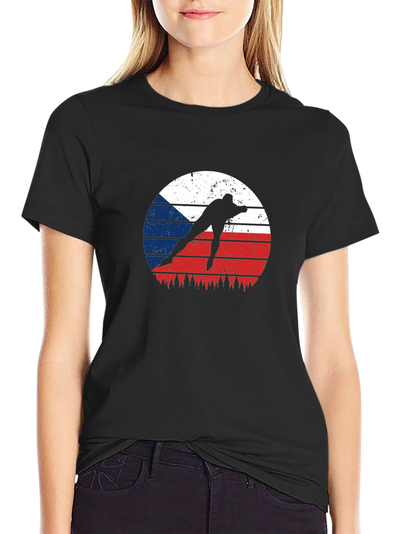 Czech Speed Skater T-Shirt - Retro Style