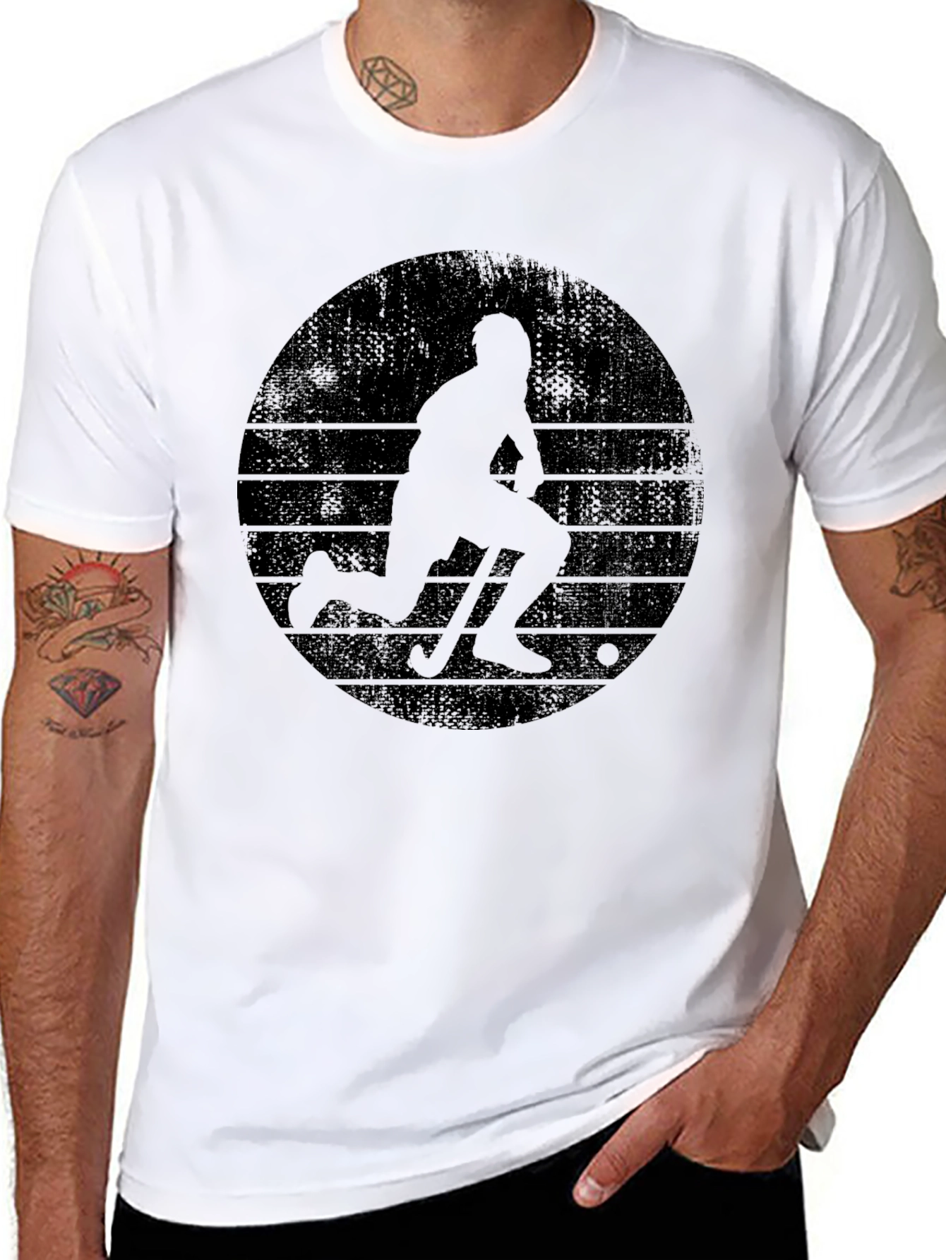 Hockey Player Graphic Tee - Cool Retro Design