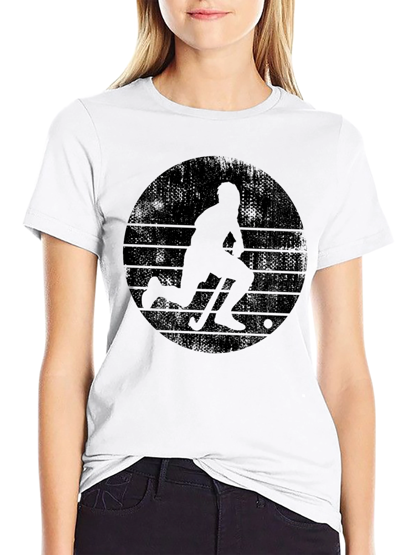 Hockey Player Graphic Tee - Cool Retro Design
