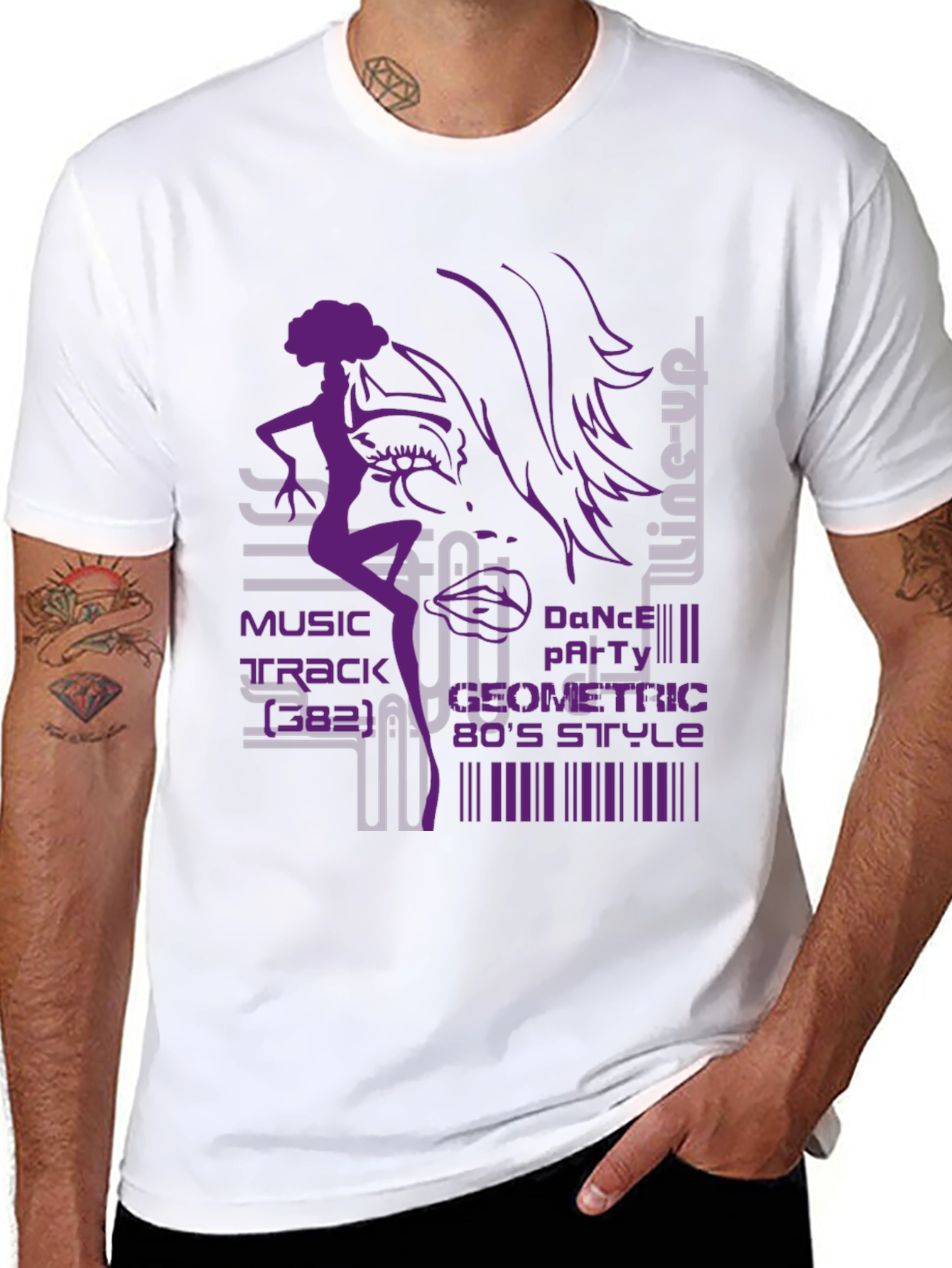 Geometric 80s Style Dance T-Shirt