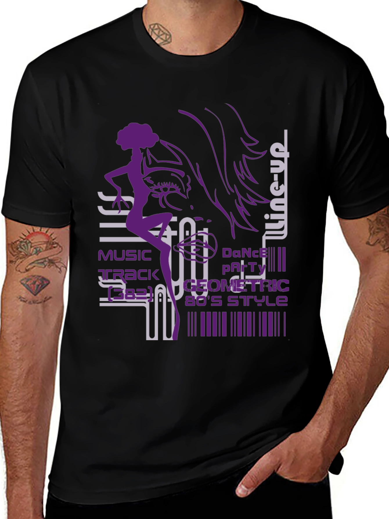 Geometric 80s Style Dance T-Shirt