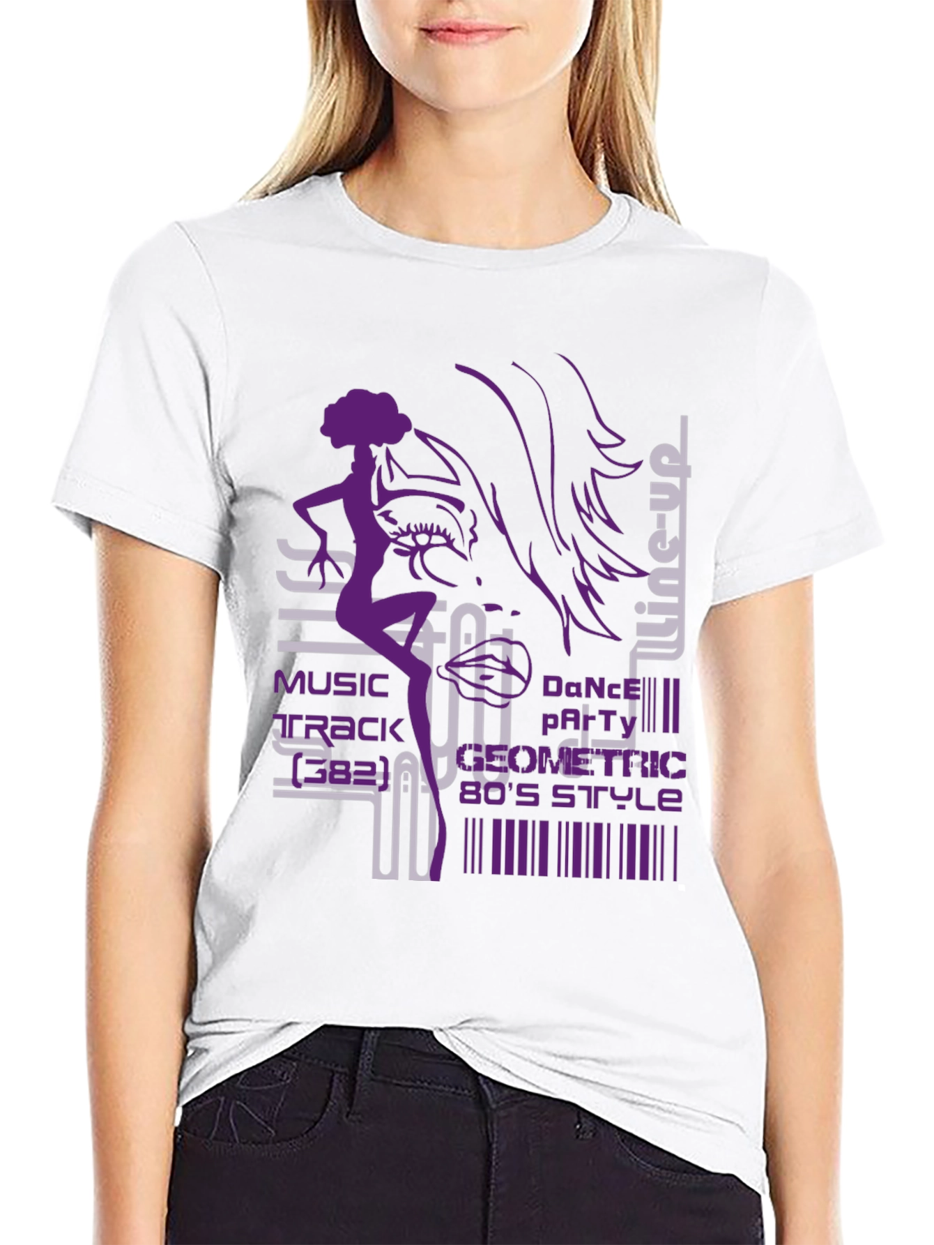 Geometric 80s Style Dance T-Shirt