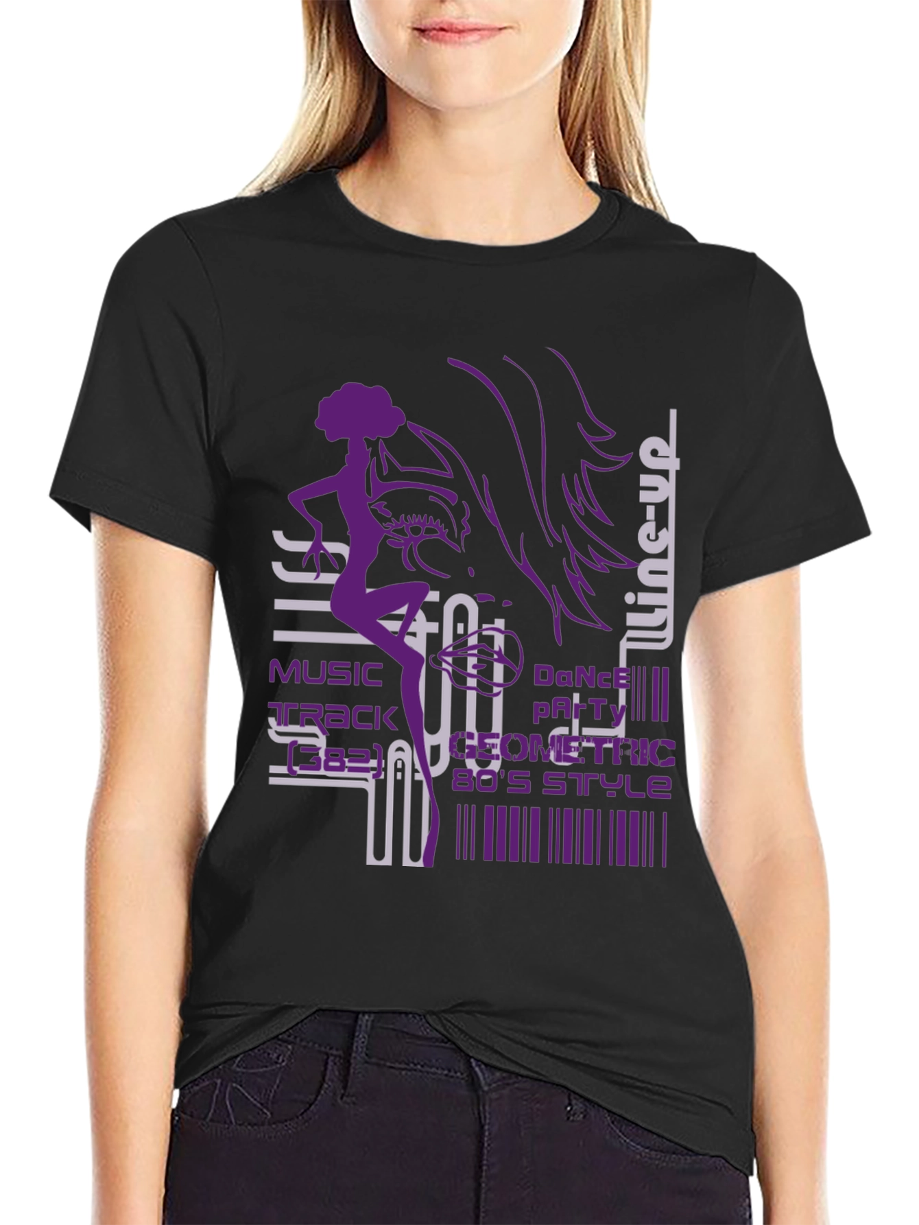 Geometric 80s Style Dance T-Shirt