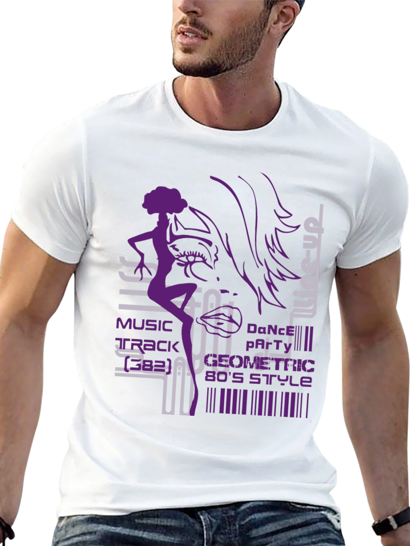 Geometric 80s Style Dance T-Shirt