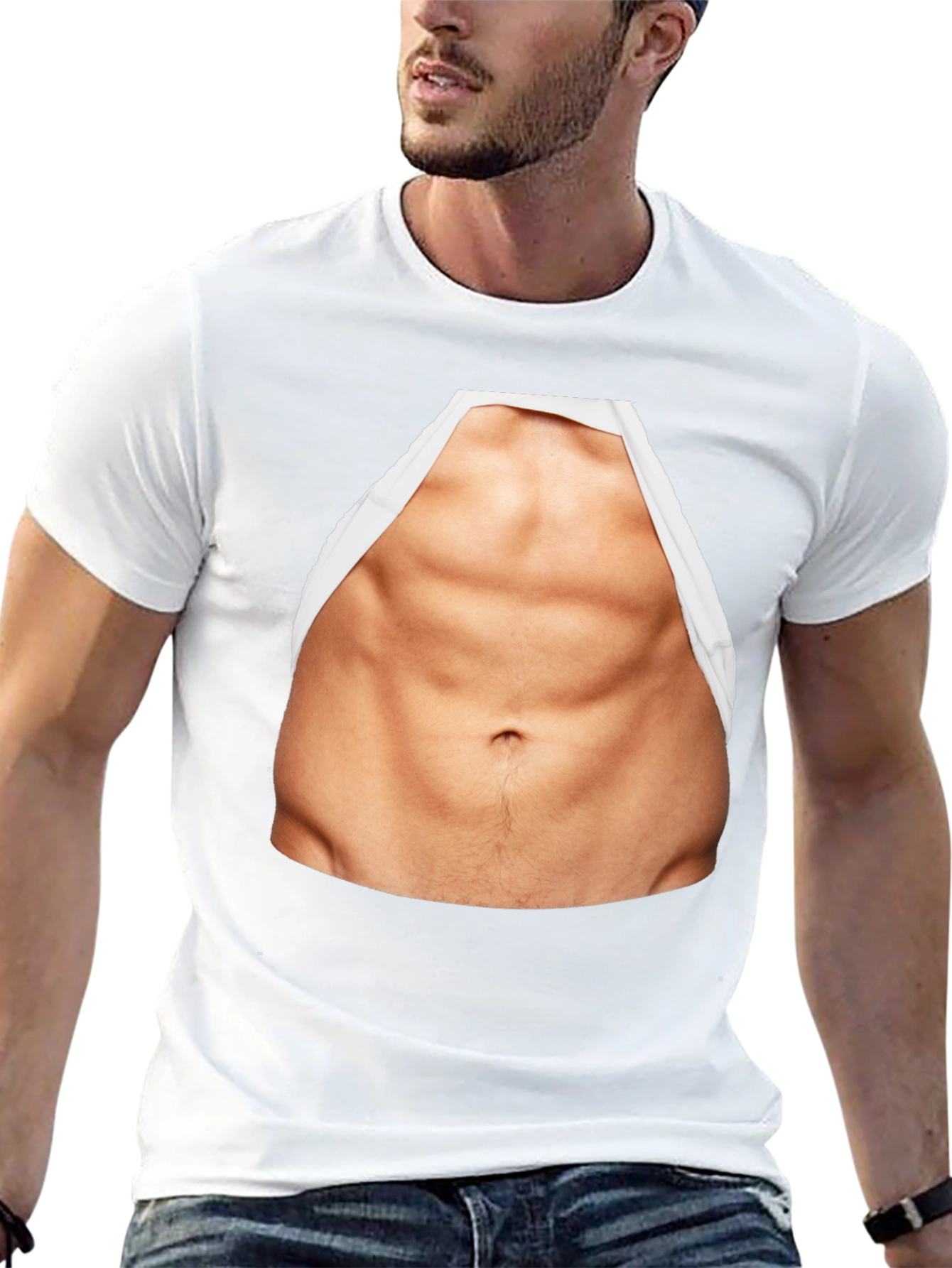 Funny Abs Print T-Shirt