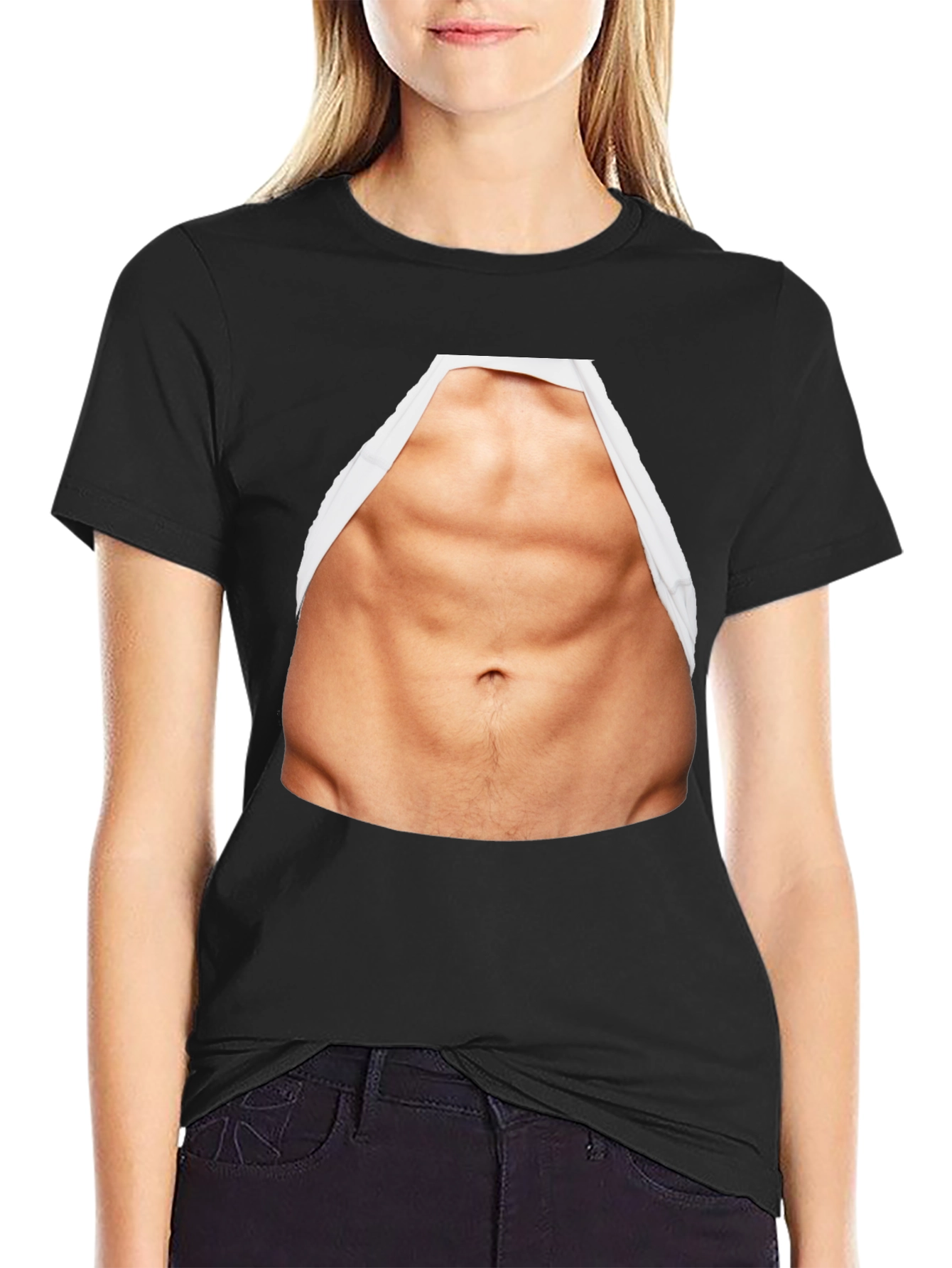 Funny Abs Print T-Shirt