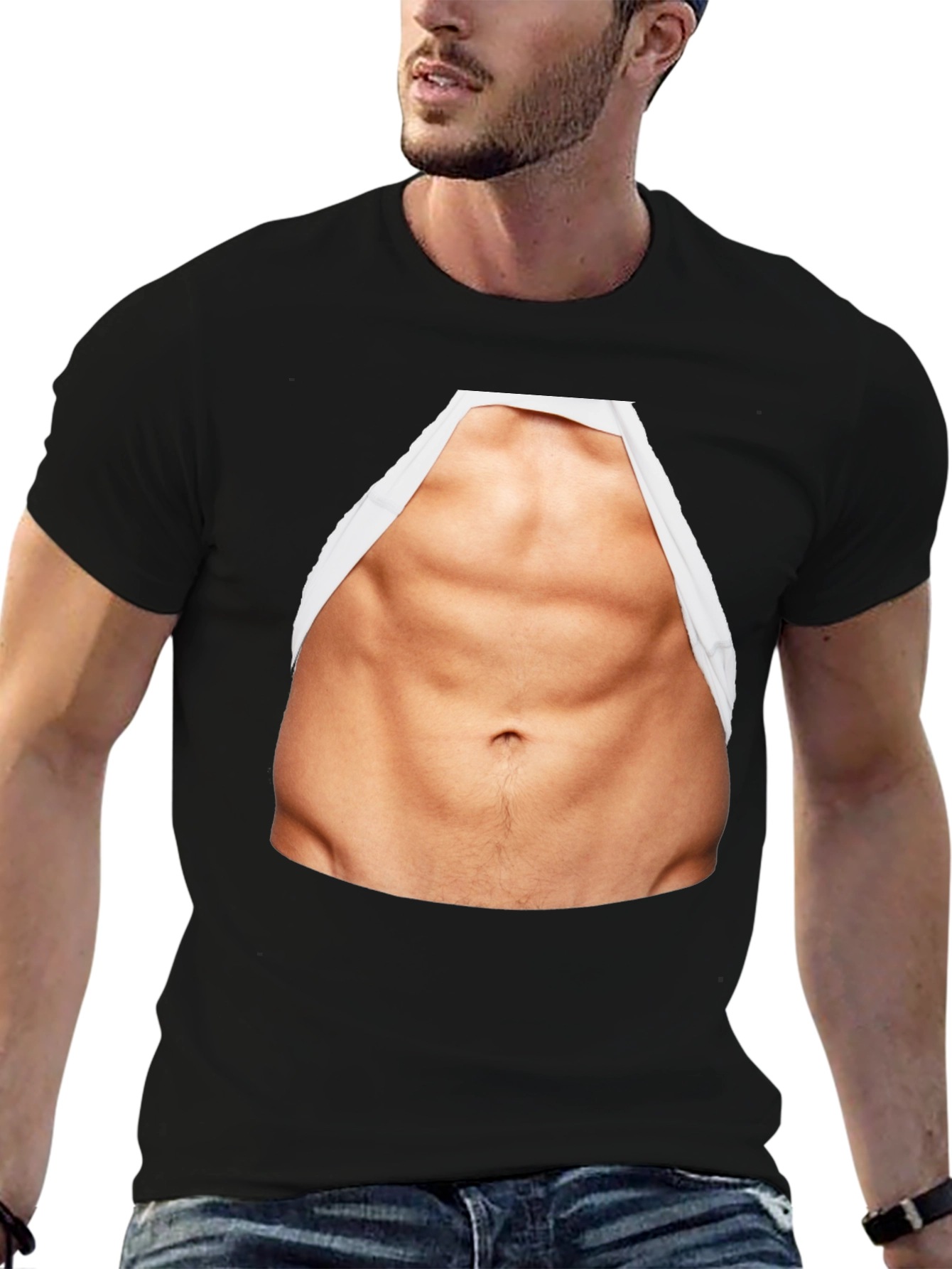 Funny Abs Print T-Shirt