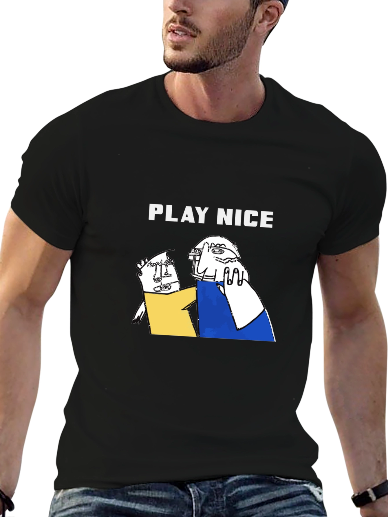 Play Nice Graphic Print Tee - Black