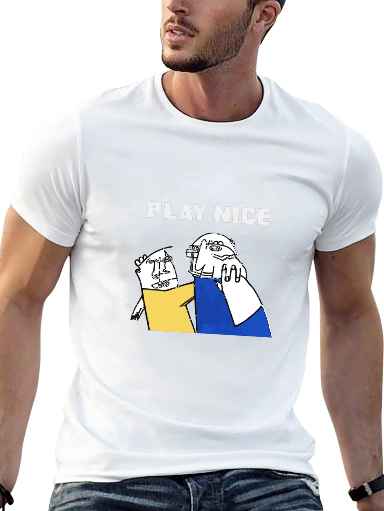 Play Nice Graphic Print Tee - Black